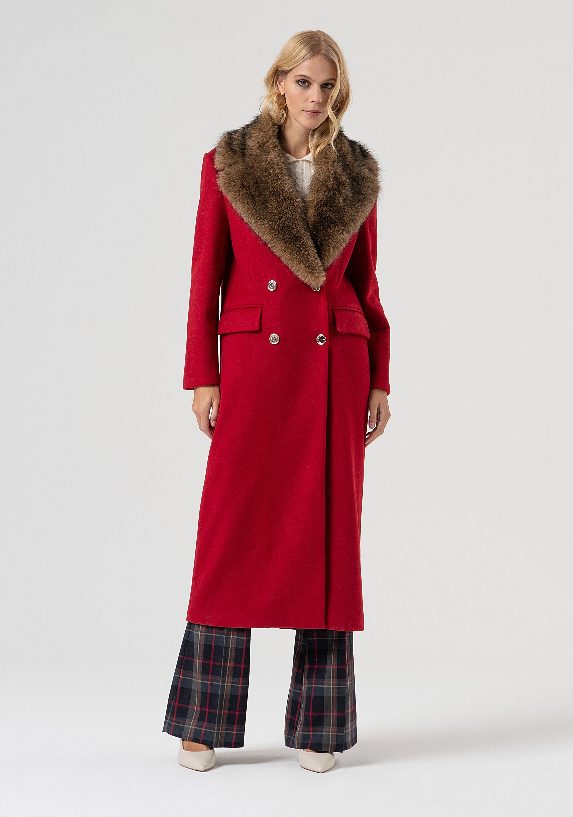 Coat regular fit double breasted Fracomina FR25WC1002W80801-T51-1