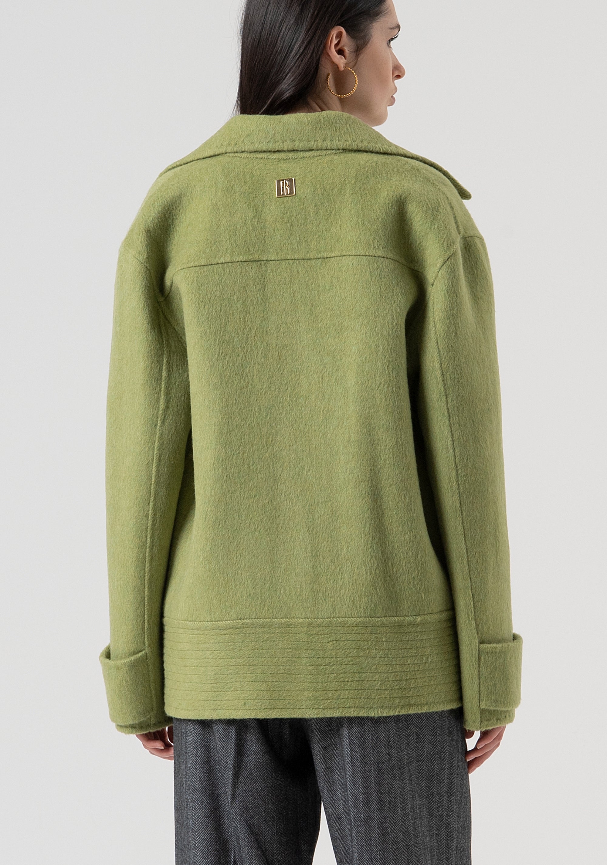 Caban coat over fit made in bouclè wool Fracomina FR25WC1003W80201-T52-3