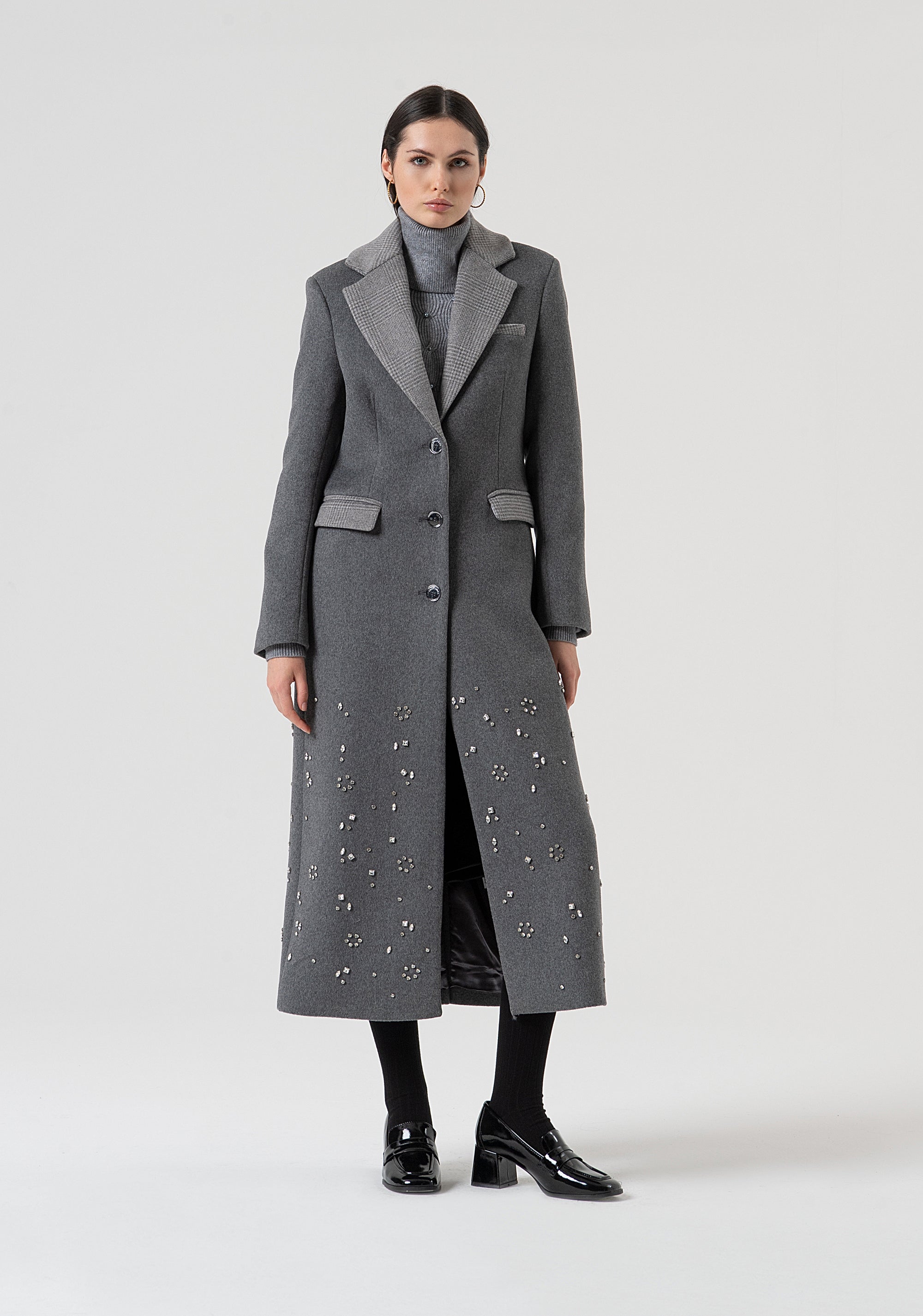 Long coat regular fit with wool Fracomina FR25WC1011W812R9-159-1