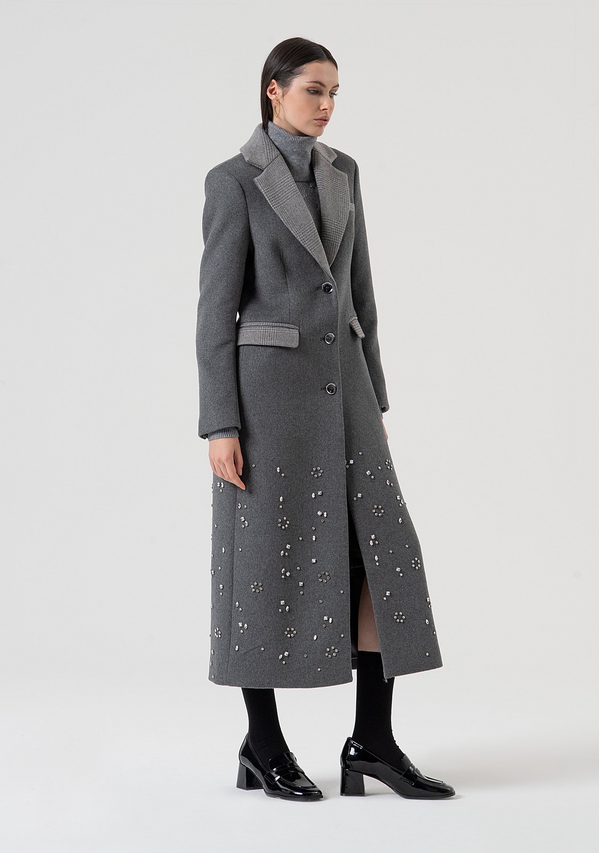 Long coat regular fit with wool Fracomina FR25WC1011W812R9-159-3