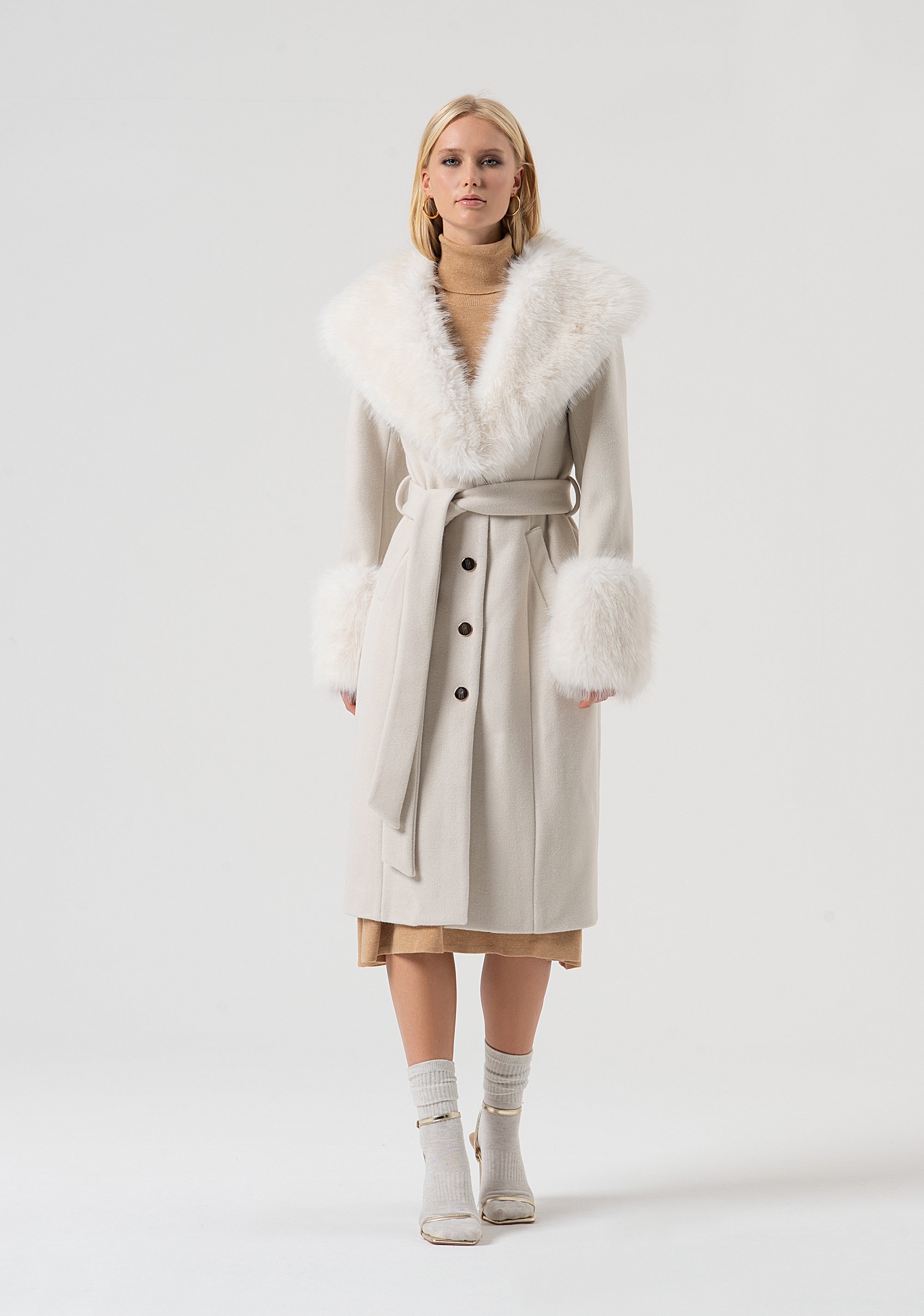 Long coat regular fit single breasted Fracomina FR25WC1019W80801-508-1