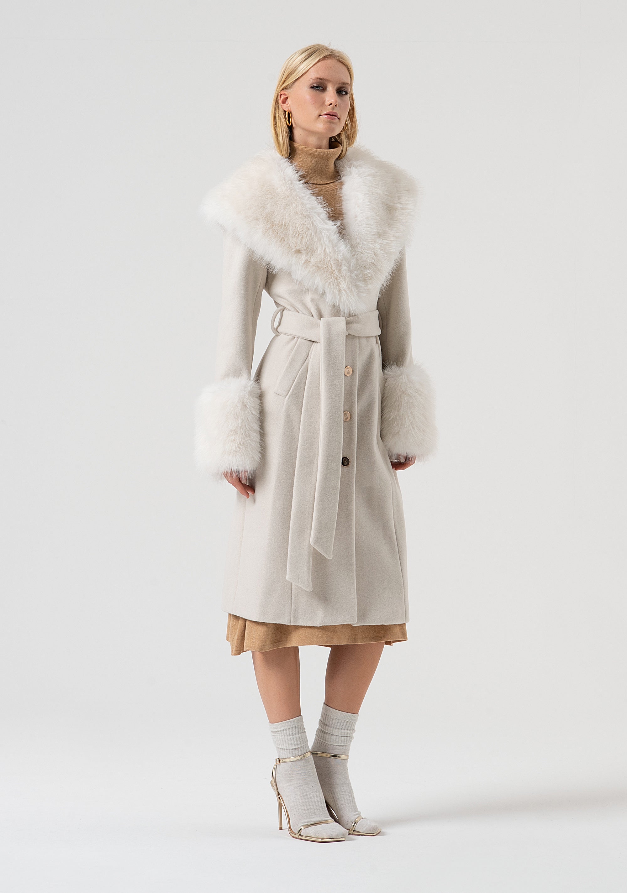 Long coat regular fit single breasted Fracomina FR25WC1019W80801-508-3