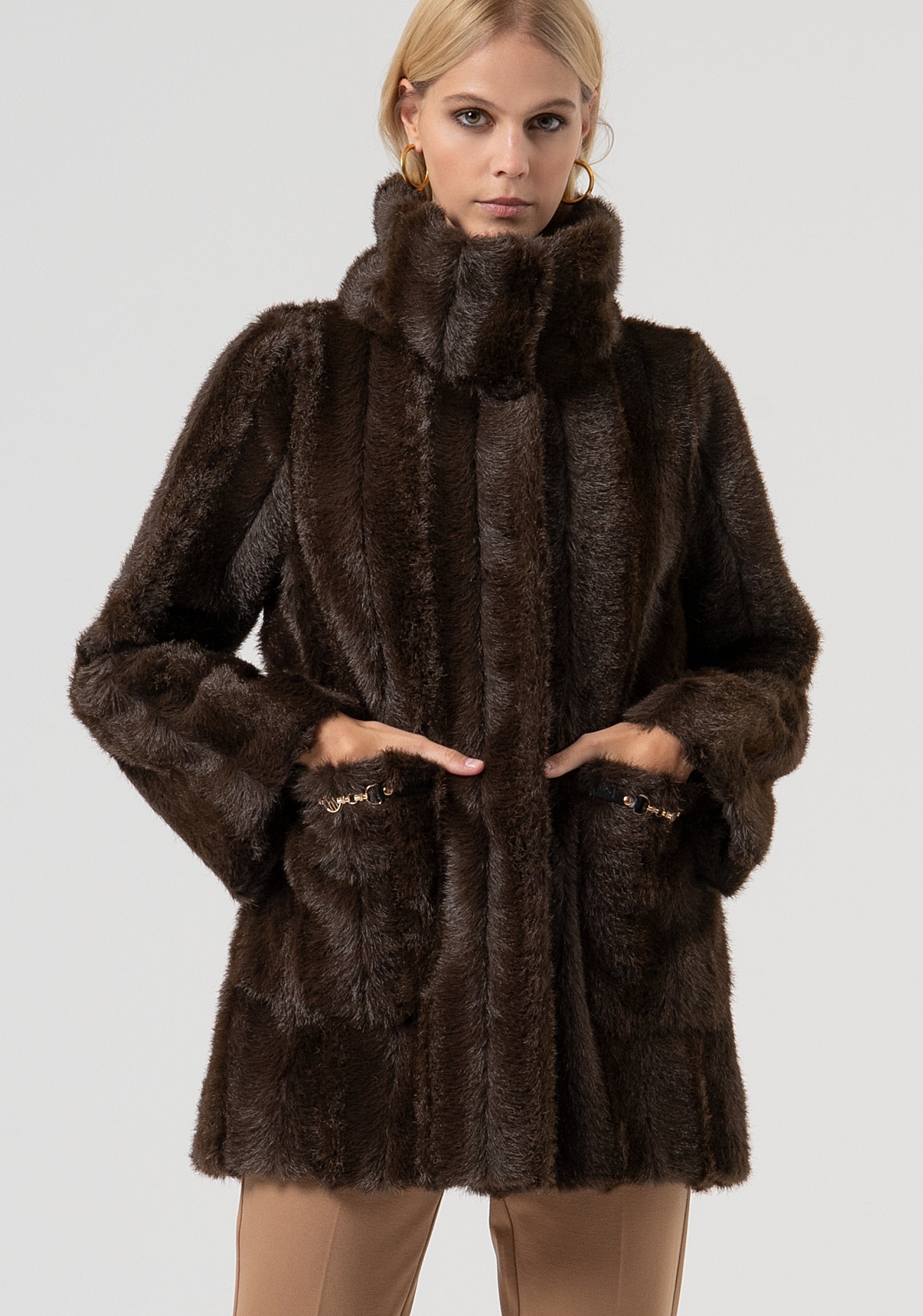 Long jacket loose fit Fracomina FR25WC4002O44501-397-1