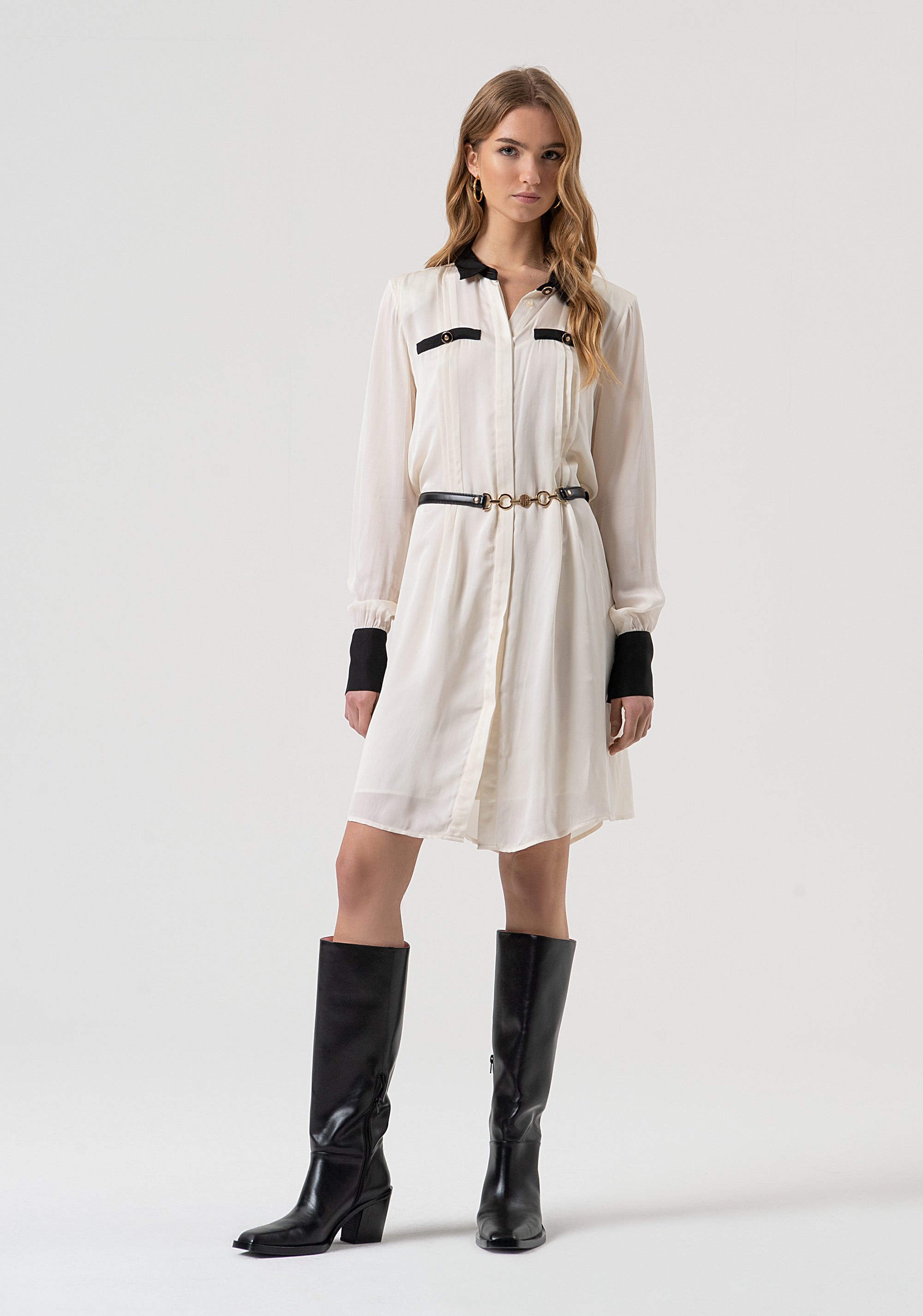 Chemisier dress regular fit with silk Fracomina FR25WD1011W80701-109-1