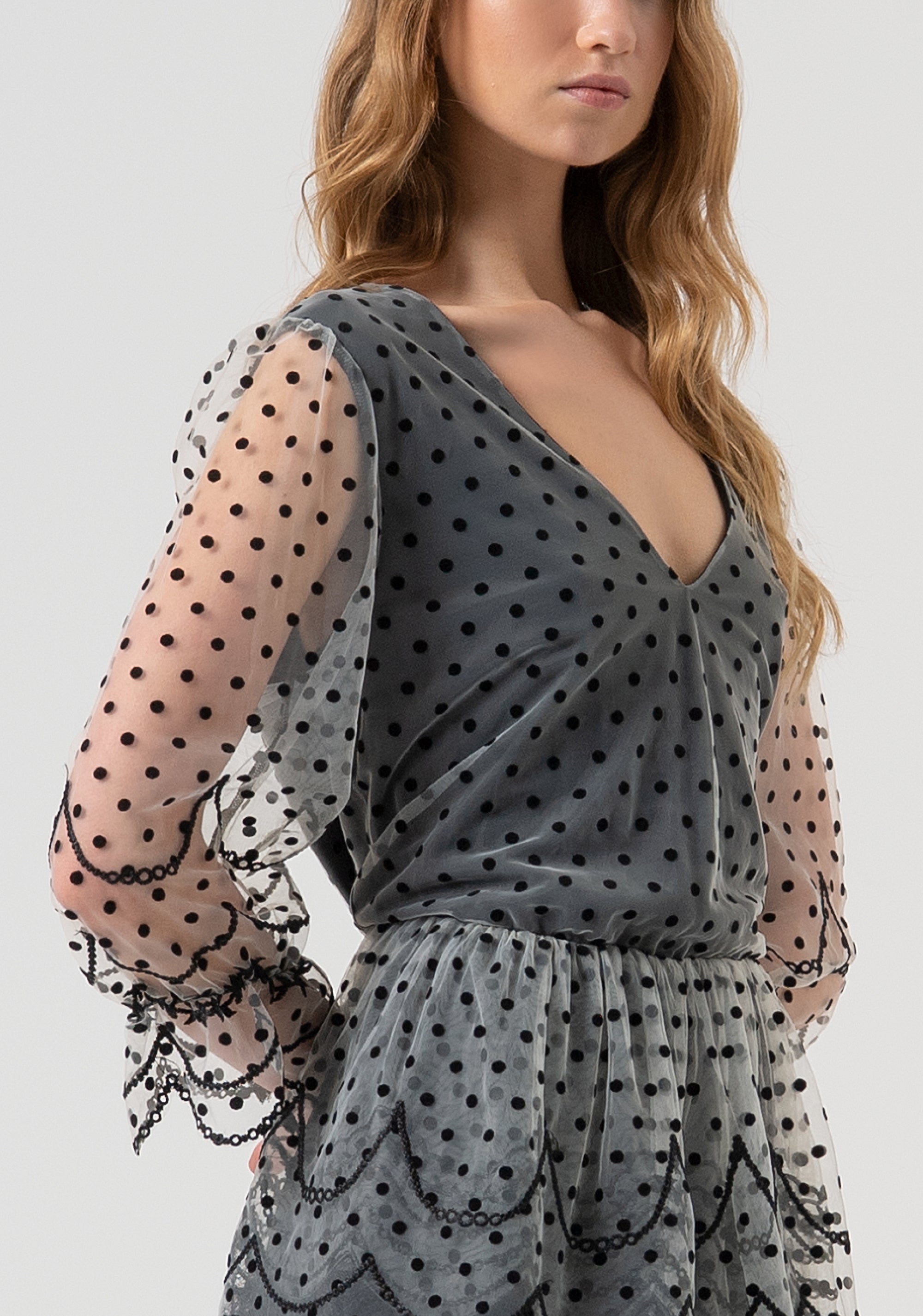 Mini dress regular fit with polka dots pattern Fracomina FR25WD1017W406G1-053-2