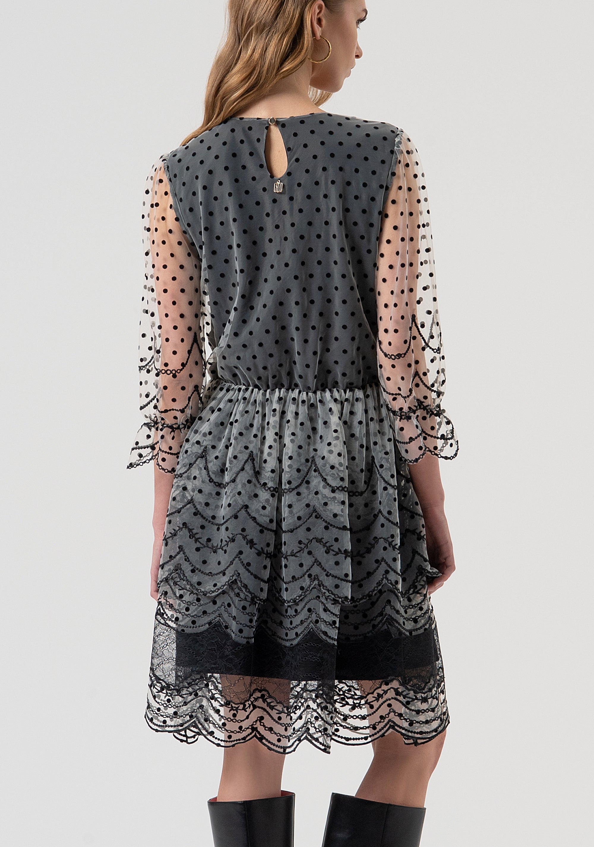 Mini dress regular fit with polka dots pattern Fracomina FR25WD1017W406G1-053-4