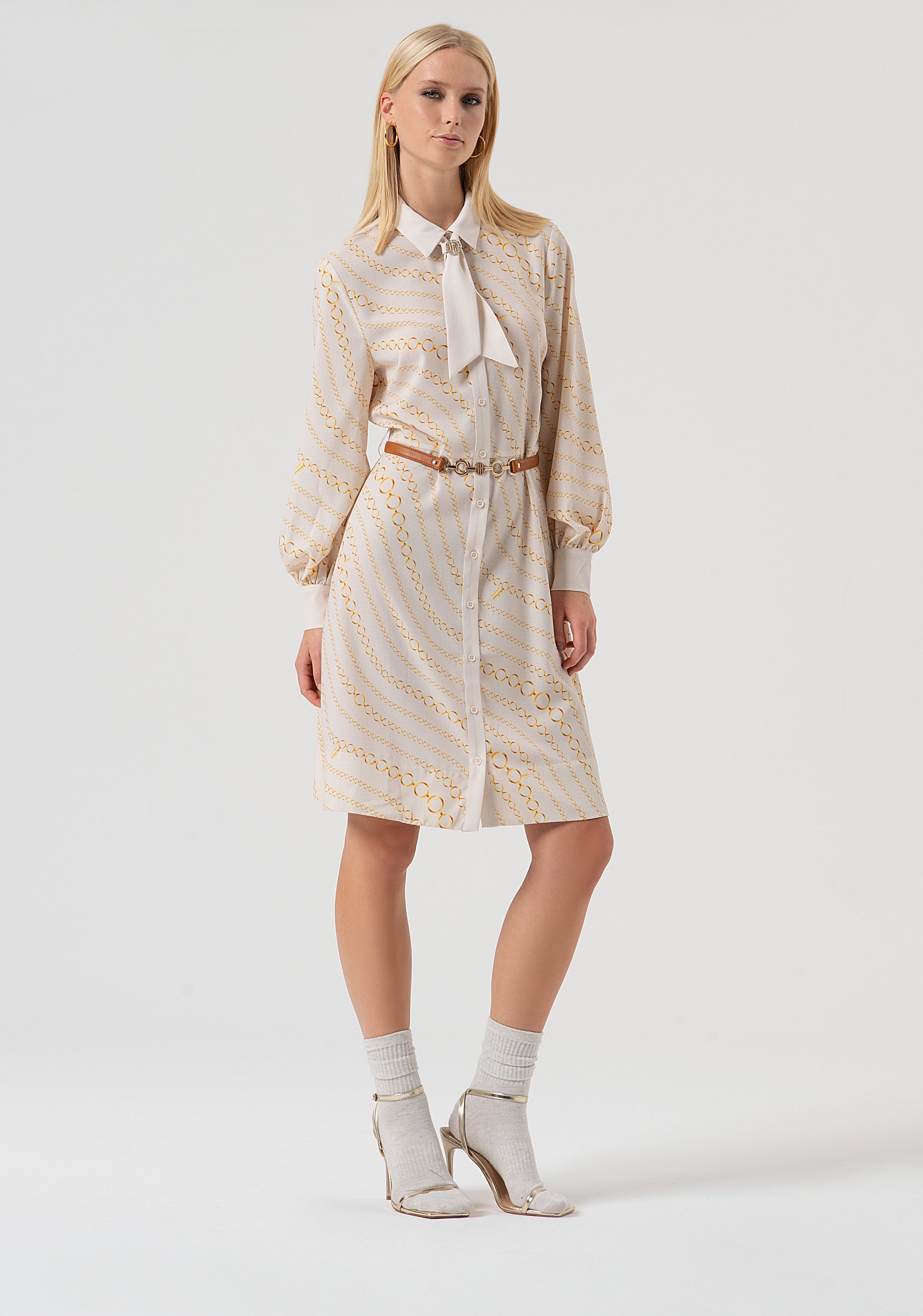 Chemisier dress regular fit with geometric pattern Fracomina FR25WD2004W436R8-508-1