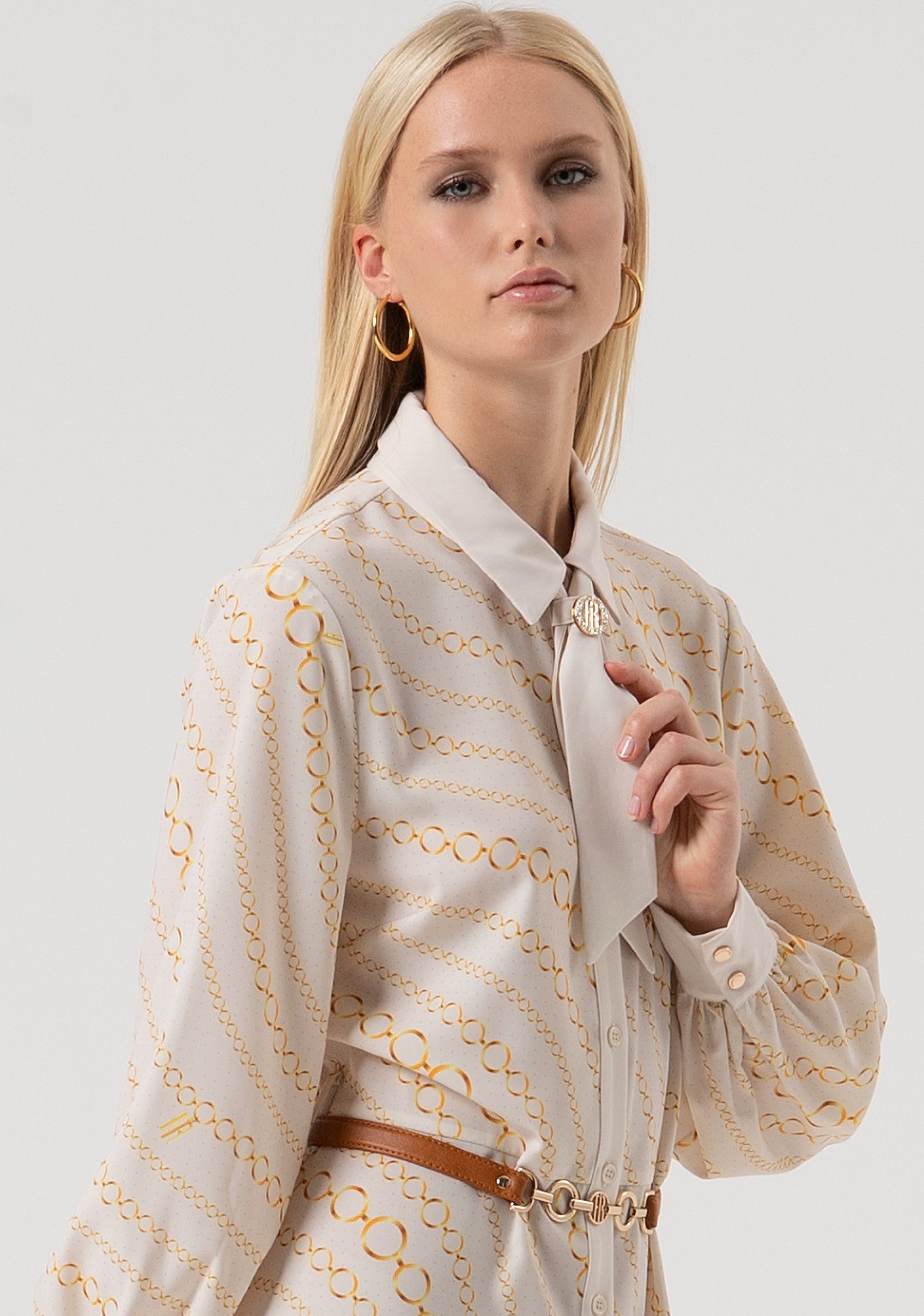 Chemisier dress regular fit with geometric pattern Fracomina FR25WD2004W436R8-508-3