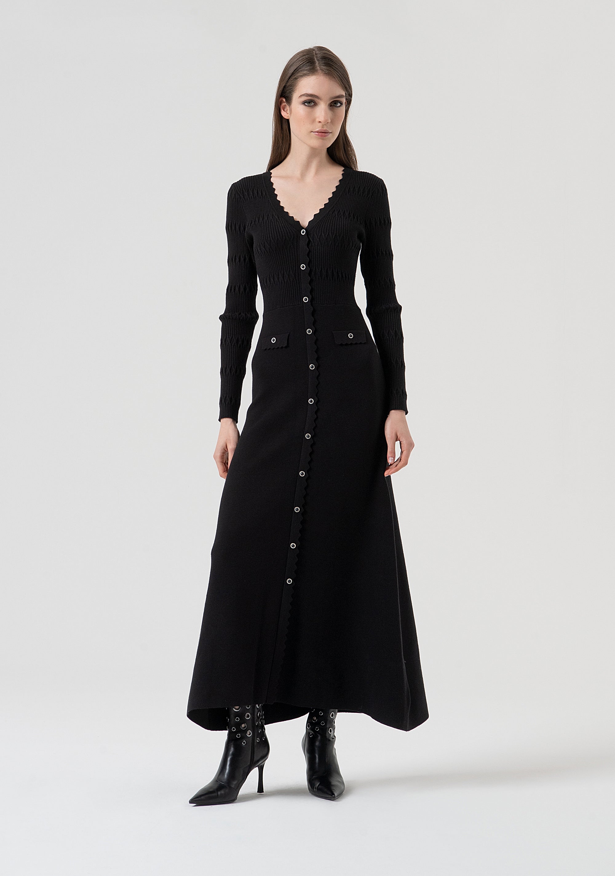 Long knitted dress slim fit Fracomina FR25WD5006K50401-053-1