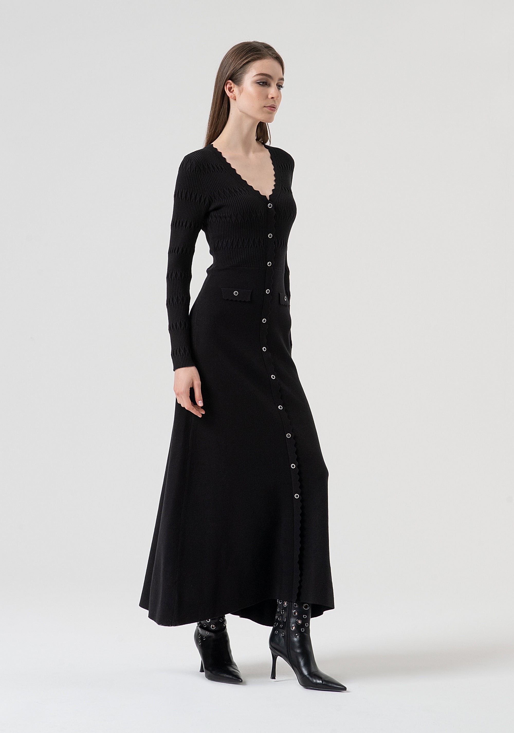 Long knitted dress slim fit Fracomina FR25WD5006K50401-053-3