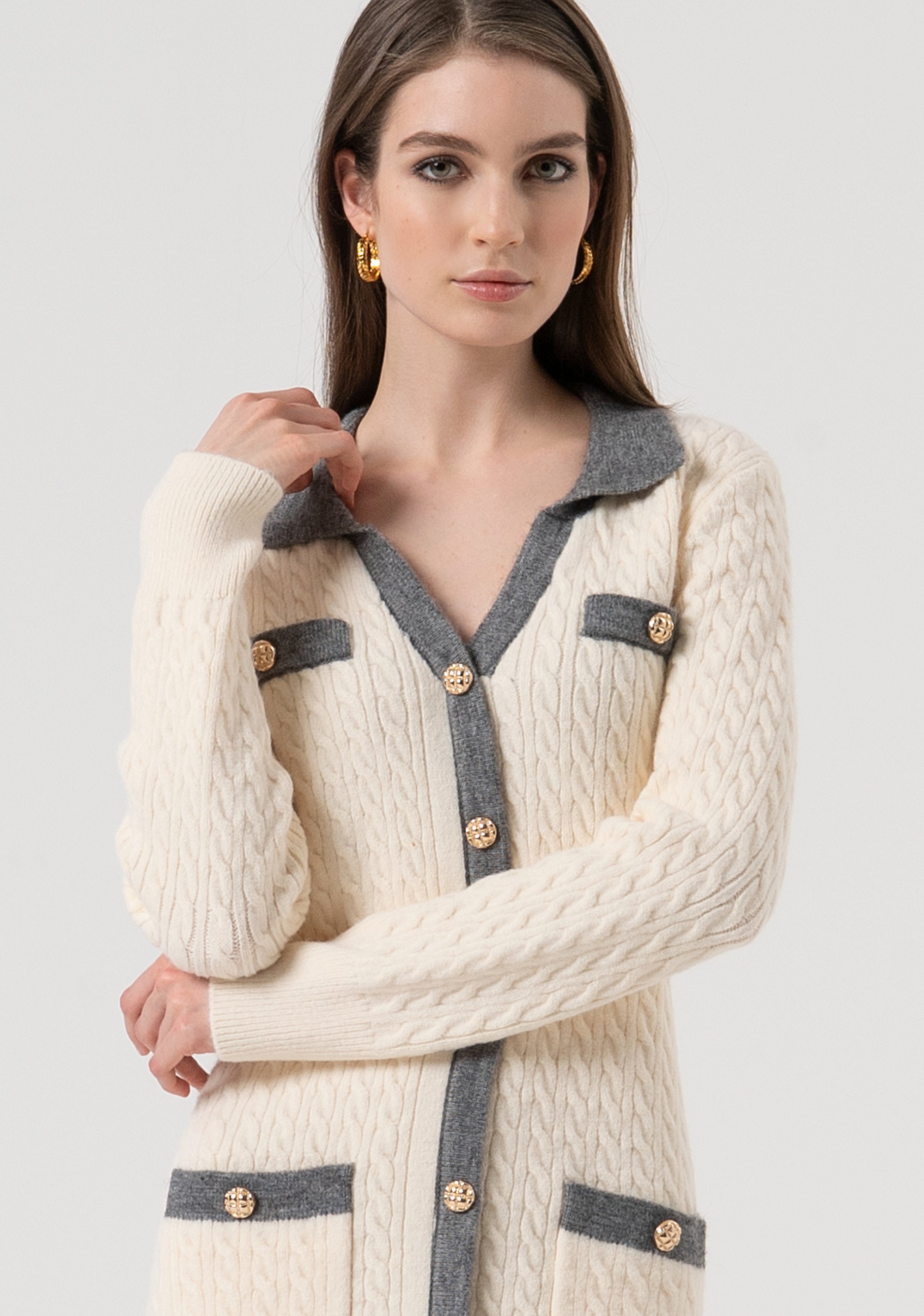 Mini knitted dress slim fit with plaits Fracomina FR25WD5009K55401-T56-2