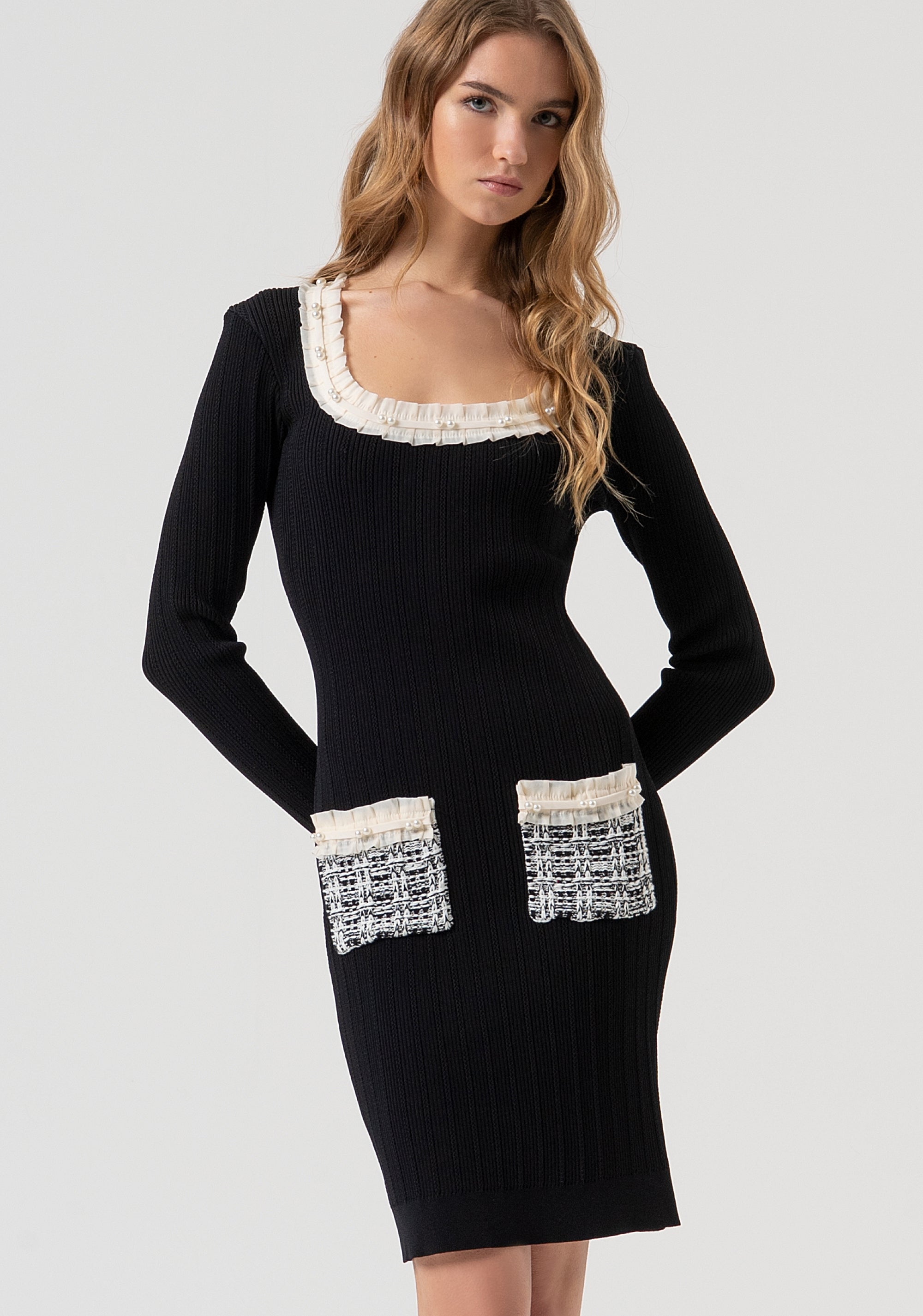 Mini knitted dress with ribs Fracomina FR25WD5013K43901-053-1