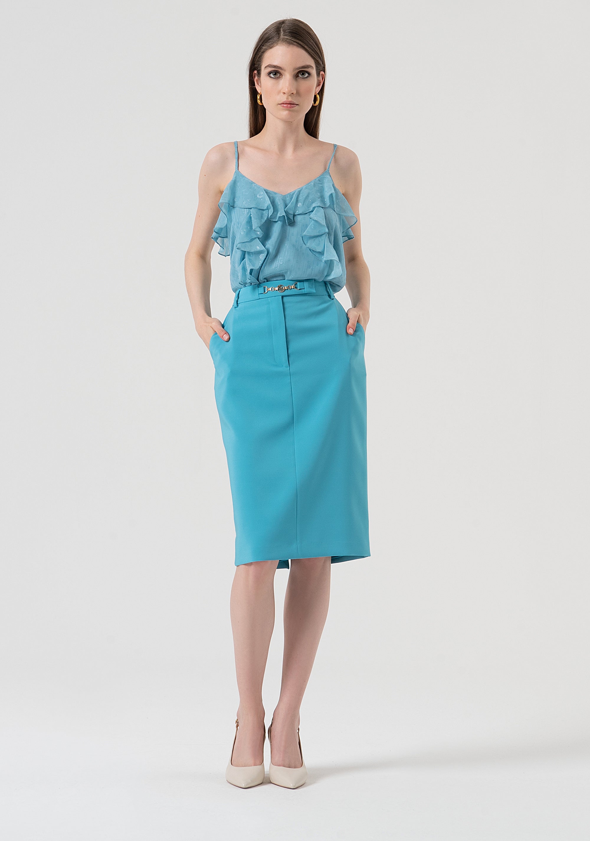 Sheath skirt slim fit middle length Fracomina FR25WG2012W42901-T57-1_b7a93ccc-c06f-432a-badf-ff21124f164e