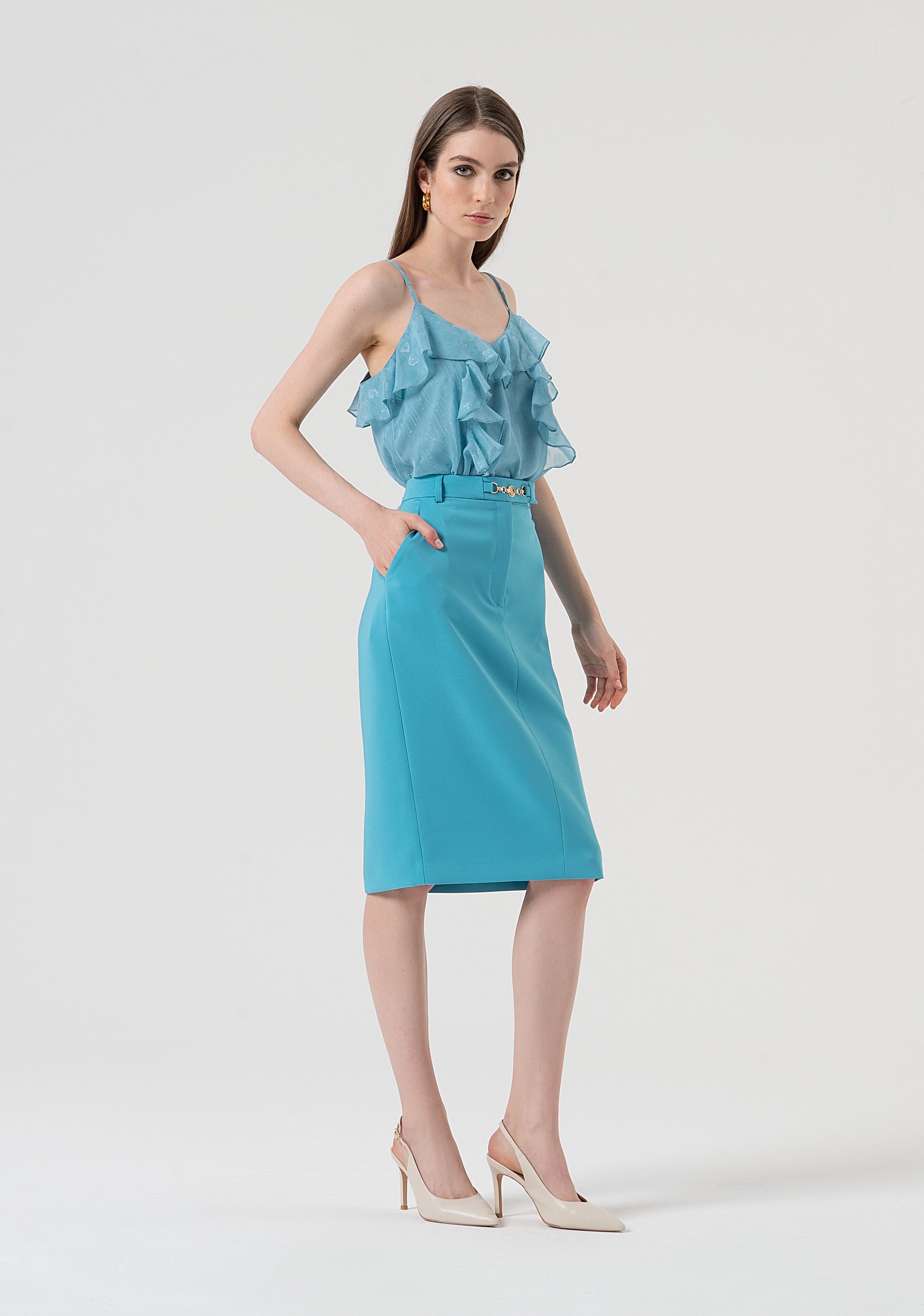 Sheath skirt slim fit middle length Fracomina FR25WG2012W42901-T57-3