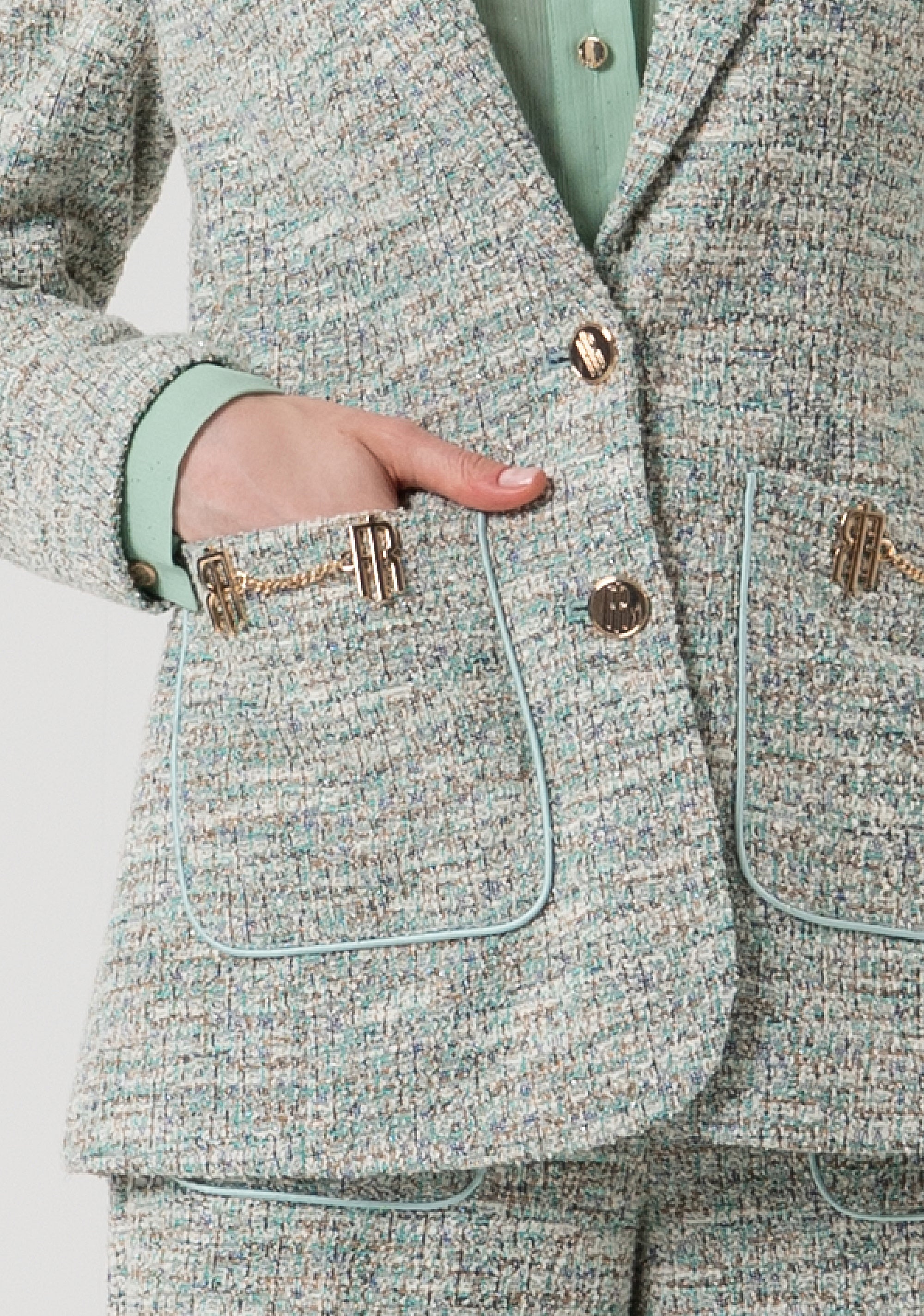 Blazer jacket regular fit single breasted made in tweed Fracomina FR25WJ2007W814S9-210-2