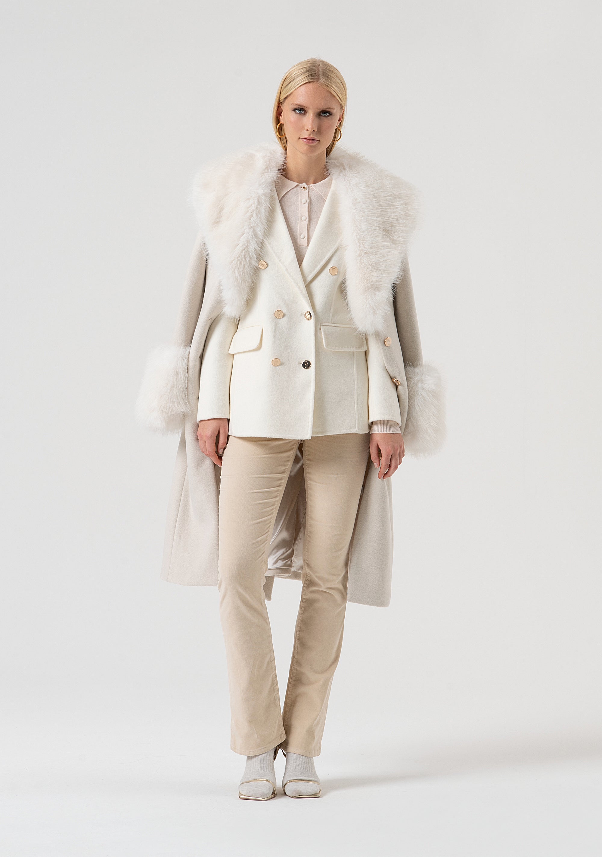 Blazer jacket regular fit double breasted with wool Fracomina FR25WJ3005W80401-508-5