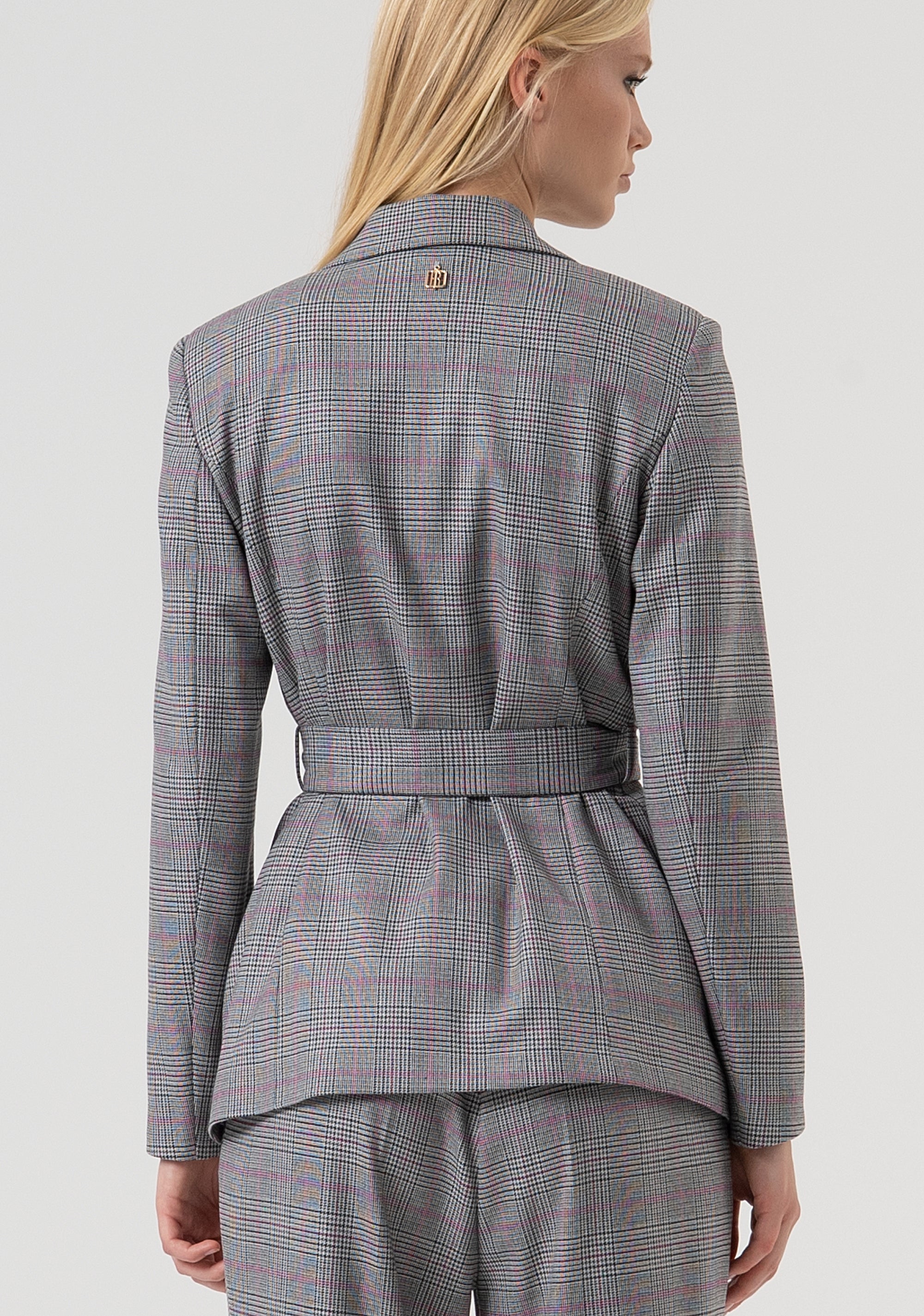 Blazer jacket regular fit single breasted made in Prince of Wales fabric Fracomina FR25WJ3008W45995-210-4