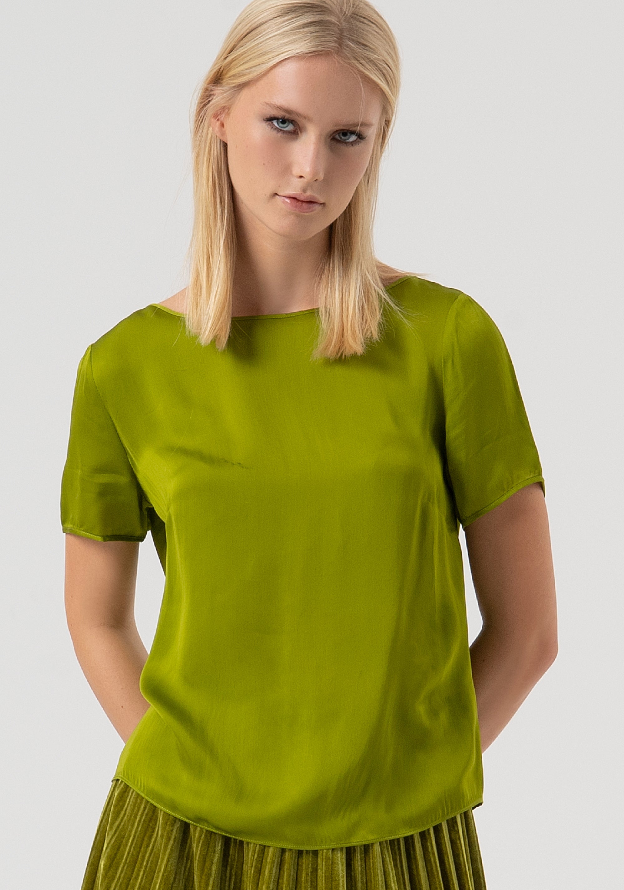 Blouse regular fit made in satin with silk Fracomina FR25WT1017W80701-813-1