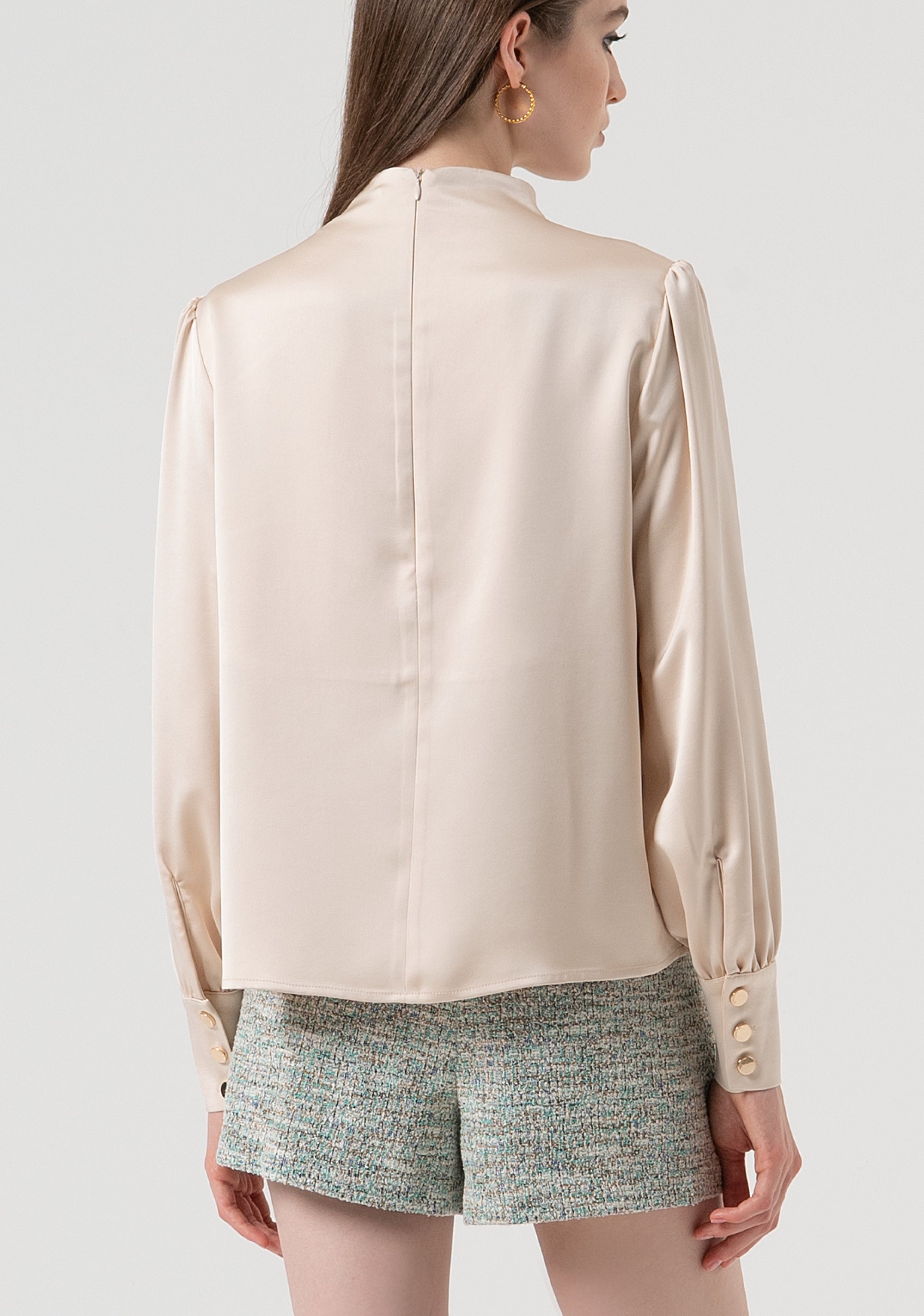 Blouse regular fit made in satin Fracomina FR25WT1020W41101-508-4
