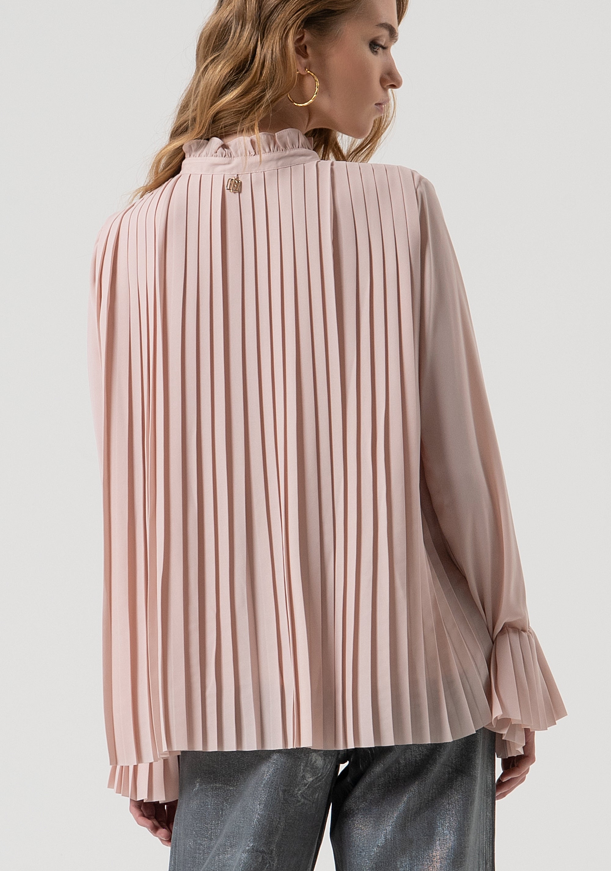 Blouse wide fit made in plissè effect fabric Fracomina FR25WT1022W412F9-Q93-3
