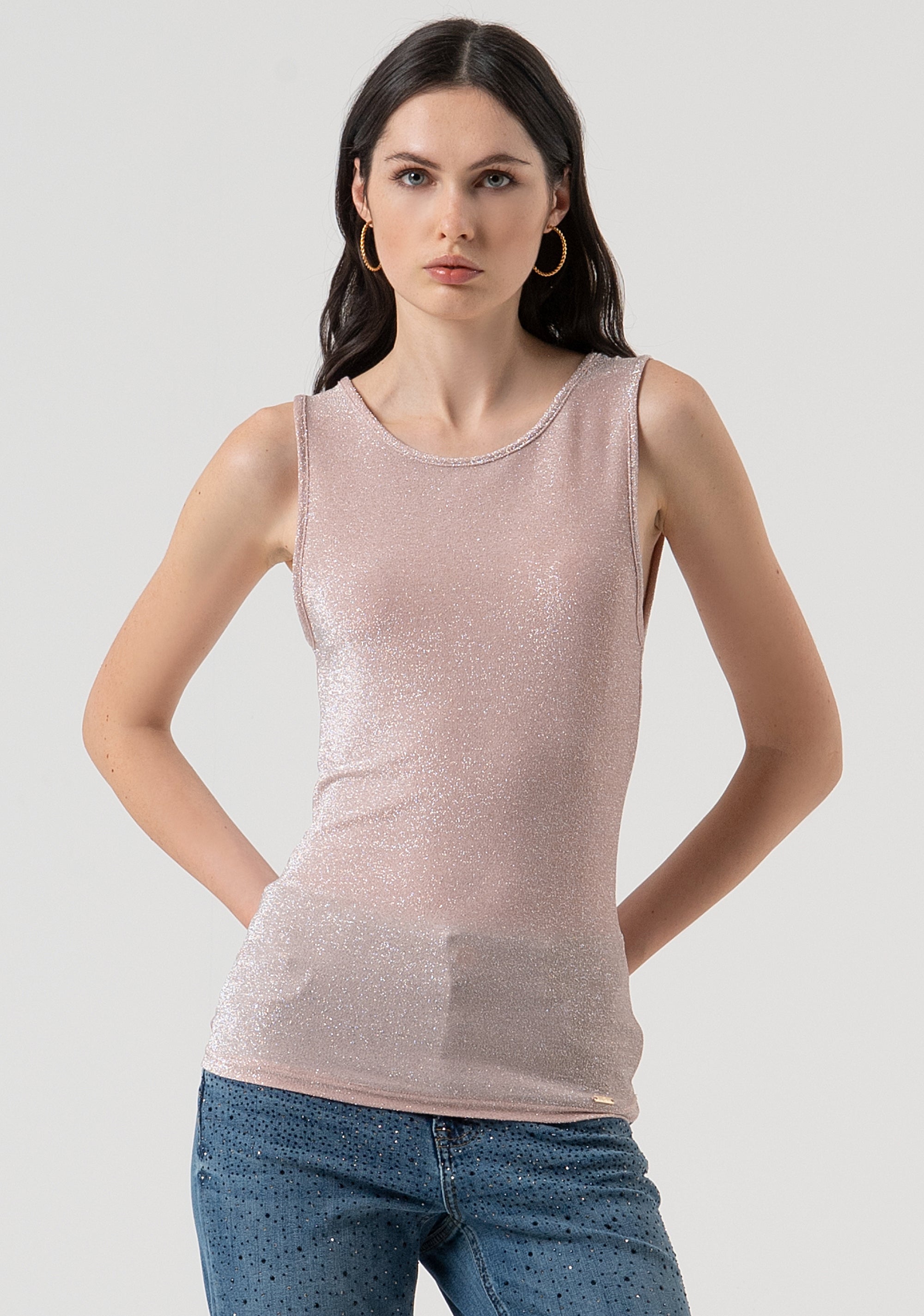 Tank top with lurex Fracomina FR25WT2004J444Q7-T66-1