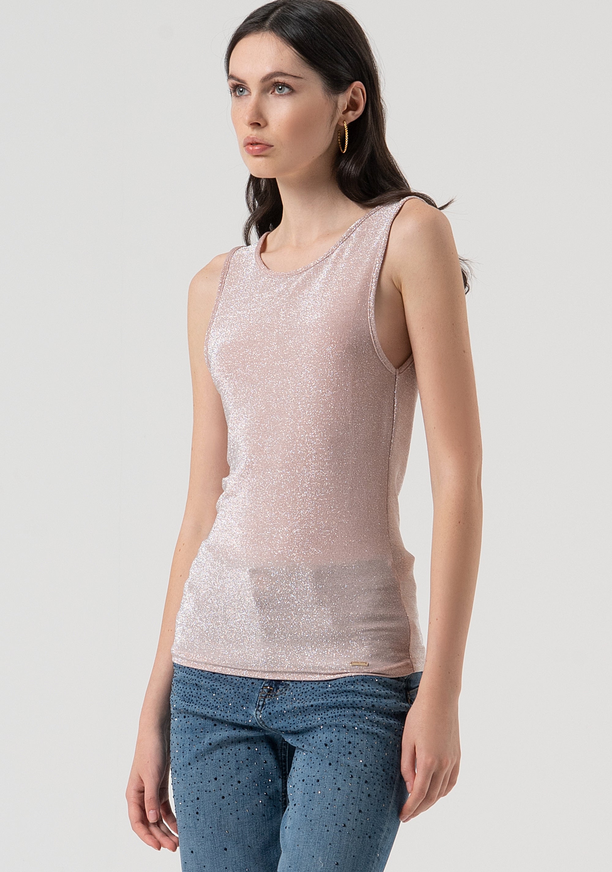 Tank top with lurex Fracomina FR25WT2004J444Q7-T66-3