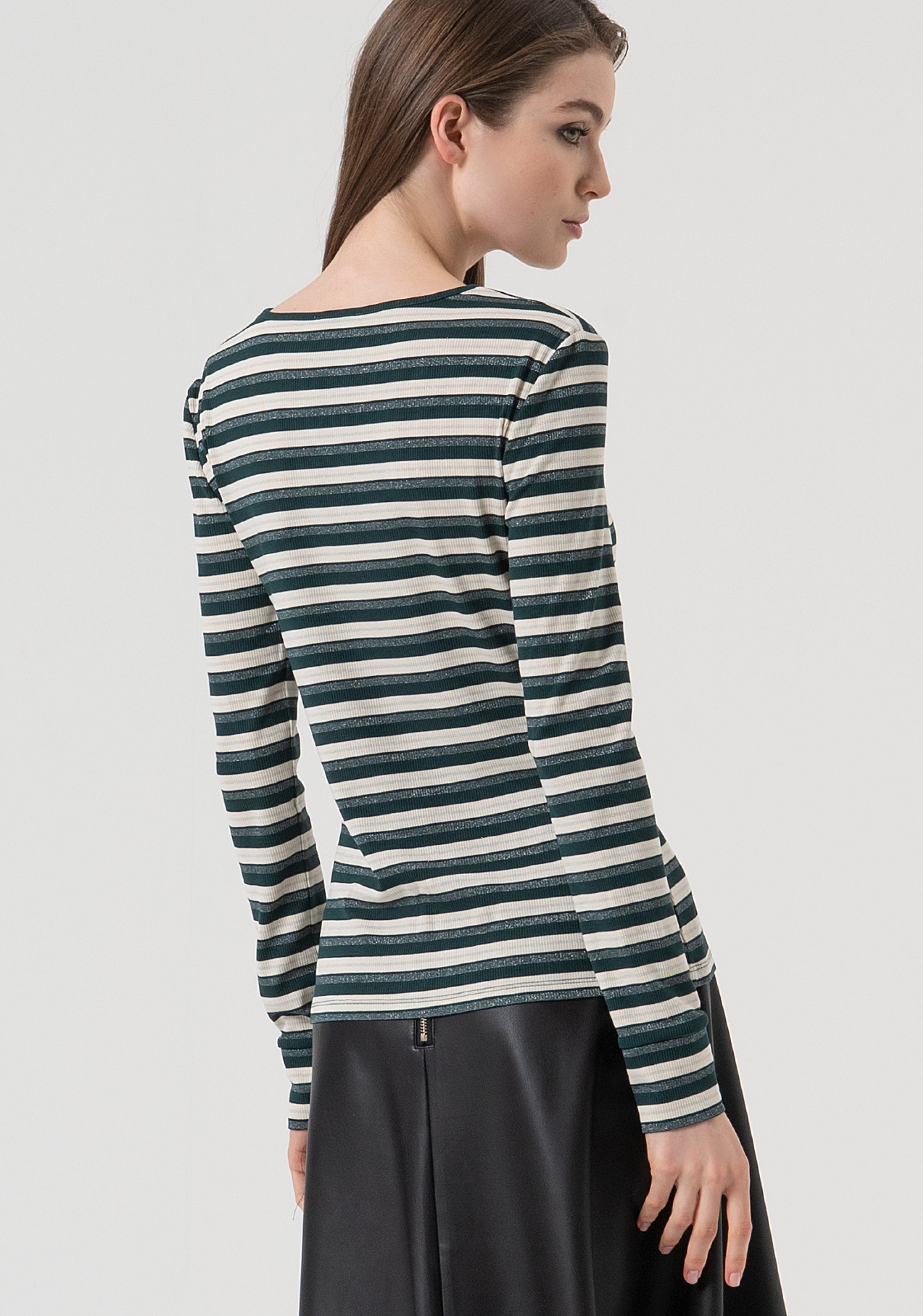 T-shirt slim fit with stripes Fracomina FR25WT3027J489N8-T68-3