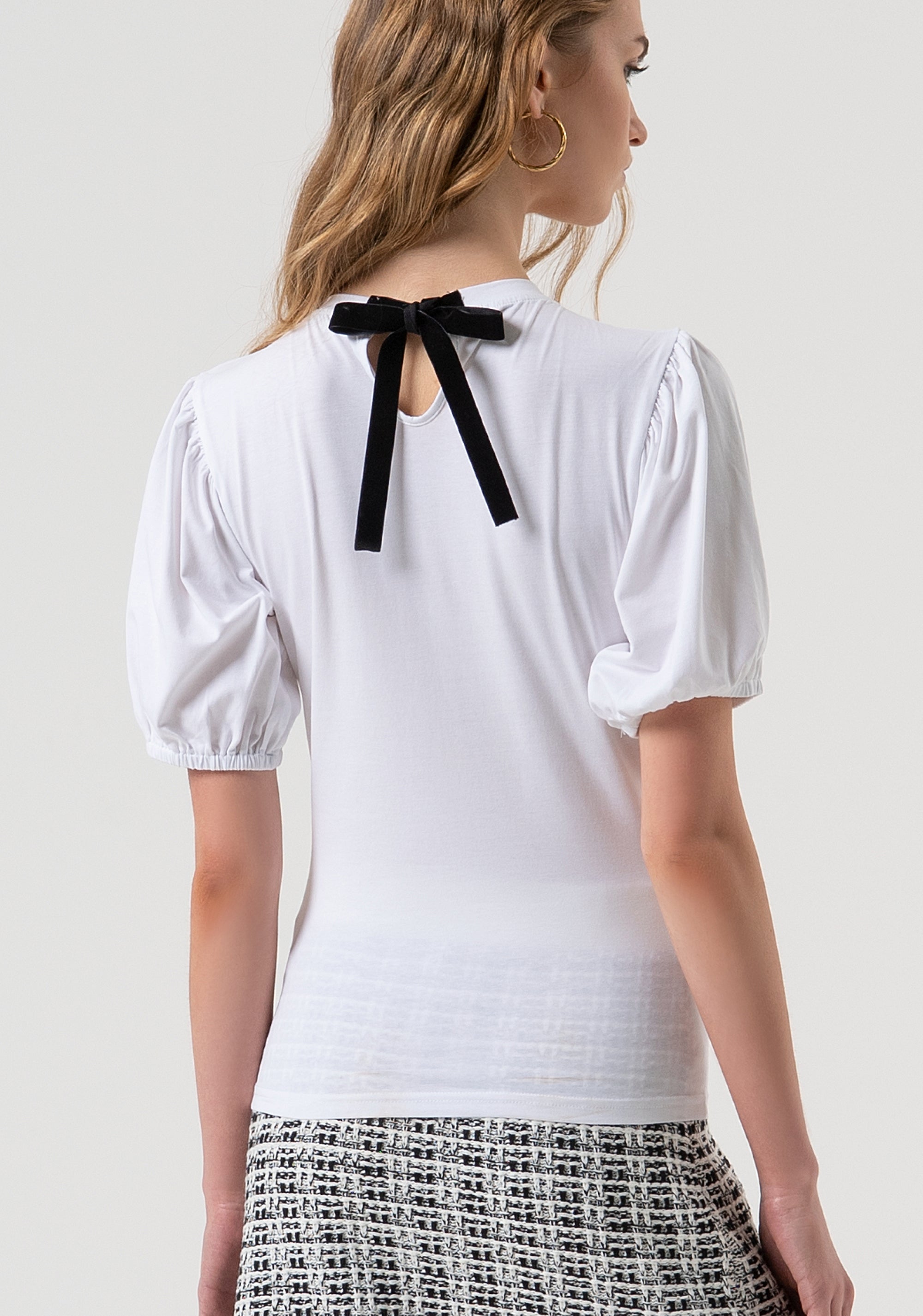 T-shirt slim fit made in jersey with balloon effect sleeves Fracomina FR25WT3061J401N5-278-3