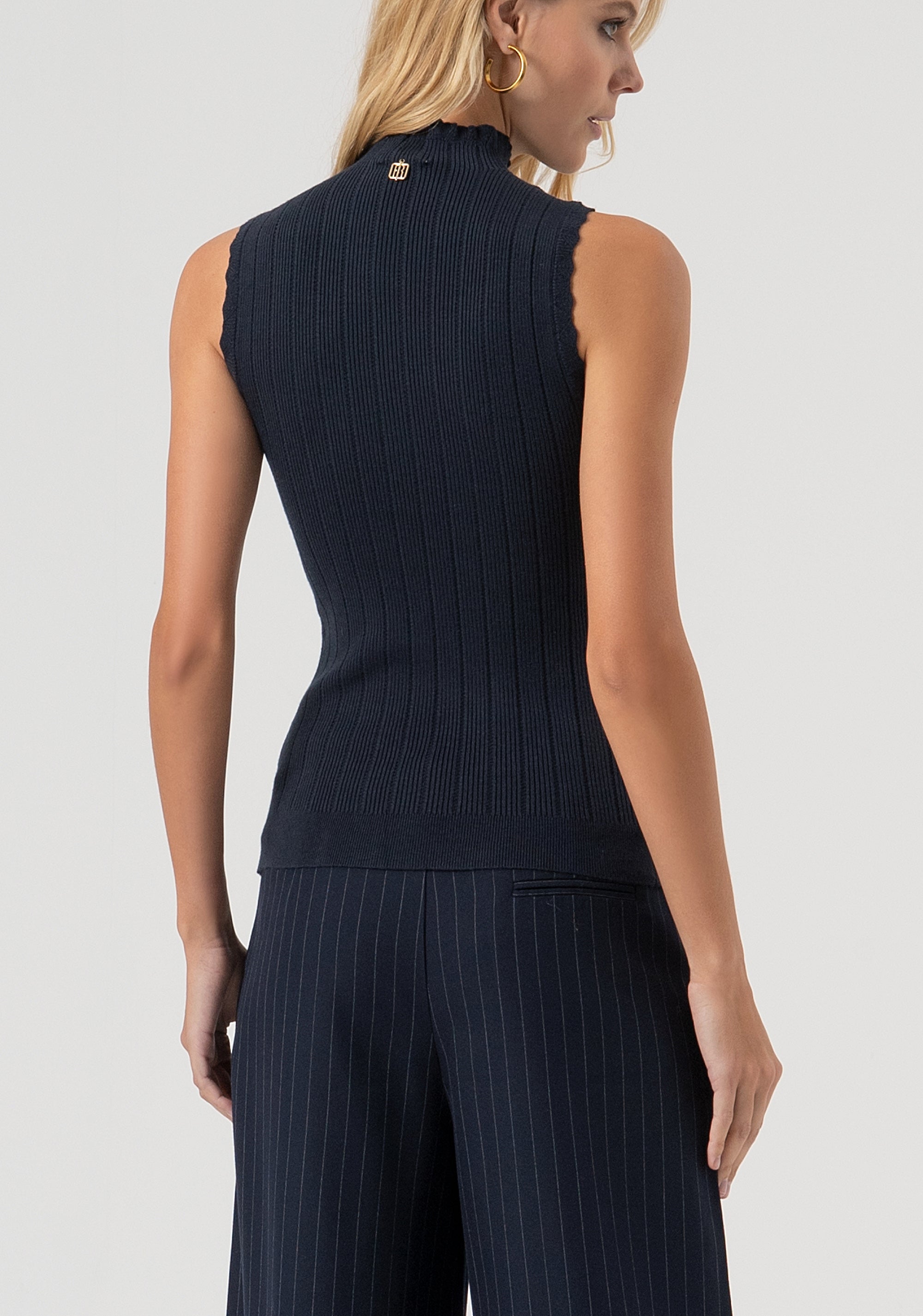 Knitted tank top with ribs Fracomina FR25WT4004K50401-117-4