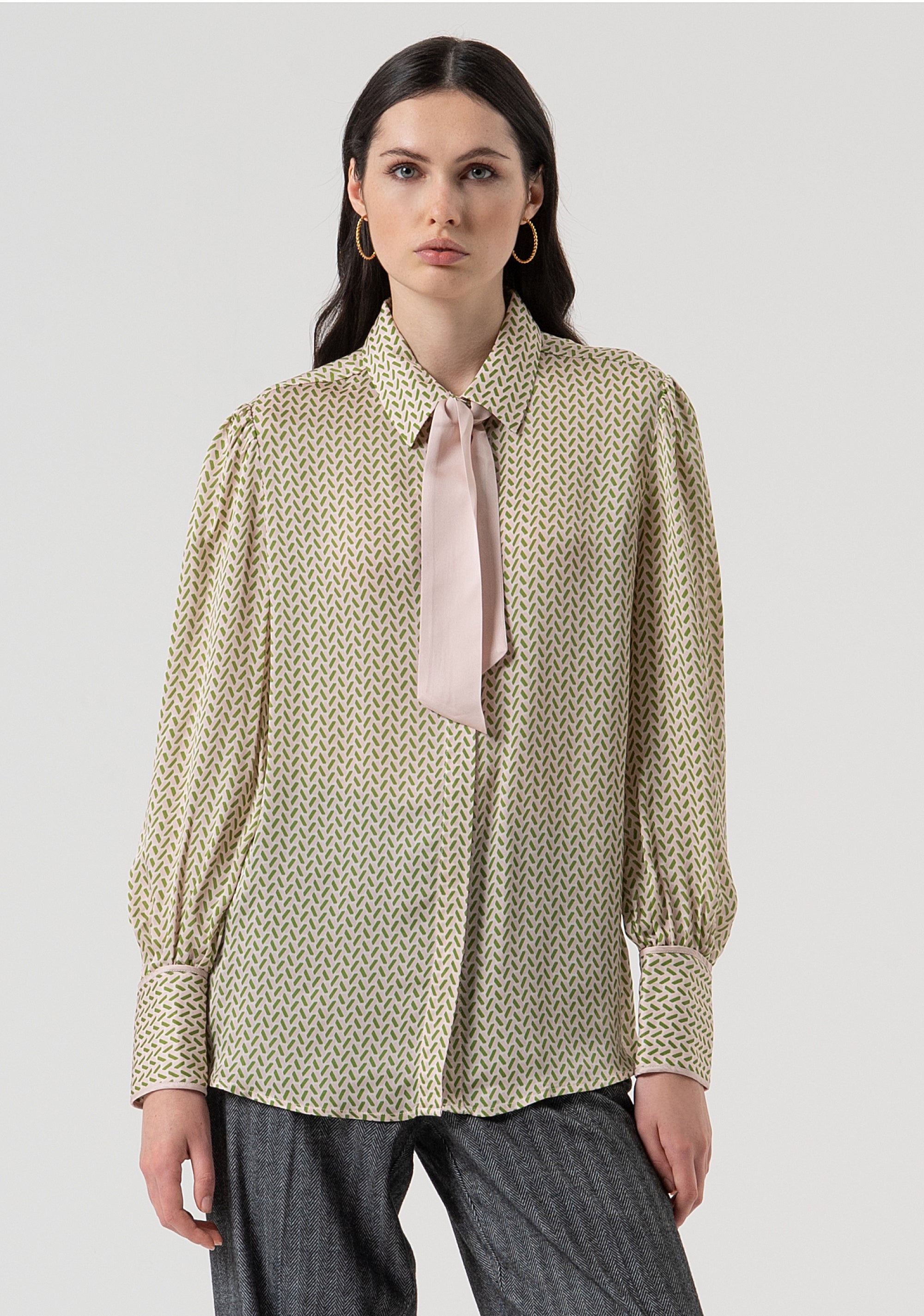 Shirt regular fit with geometric pattern with silk Fracomina FR25WT6019W807K1-T58-1
