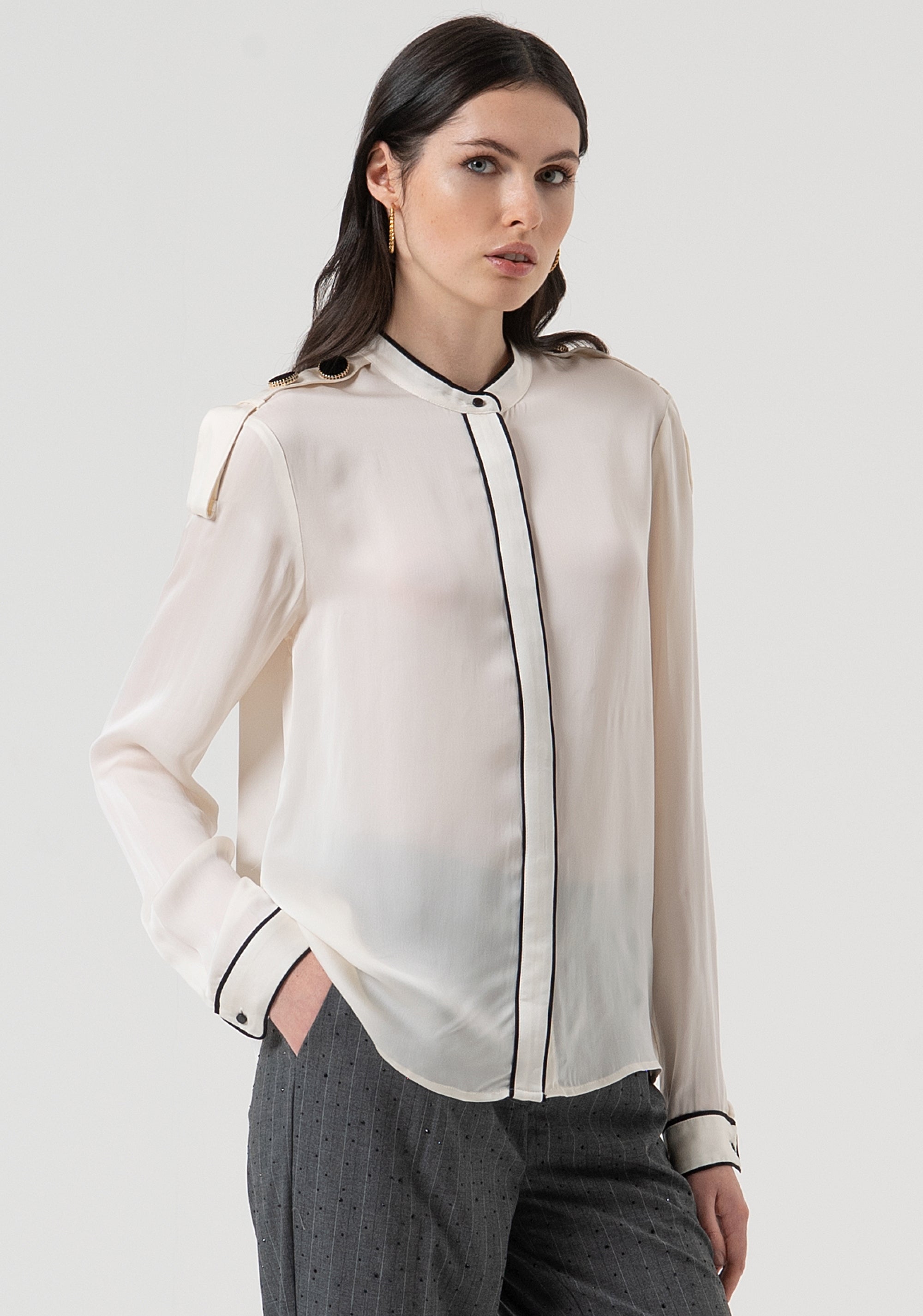 Shirt regular fit with silk Fracomina FR25WT6027W80701-108-3