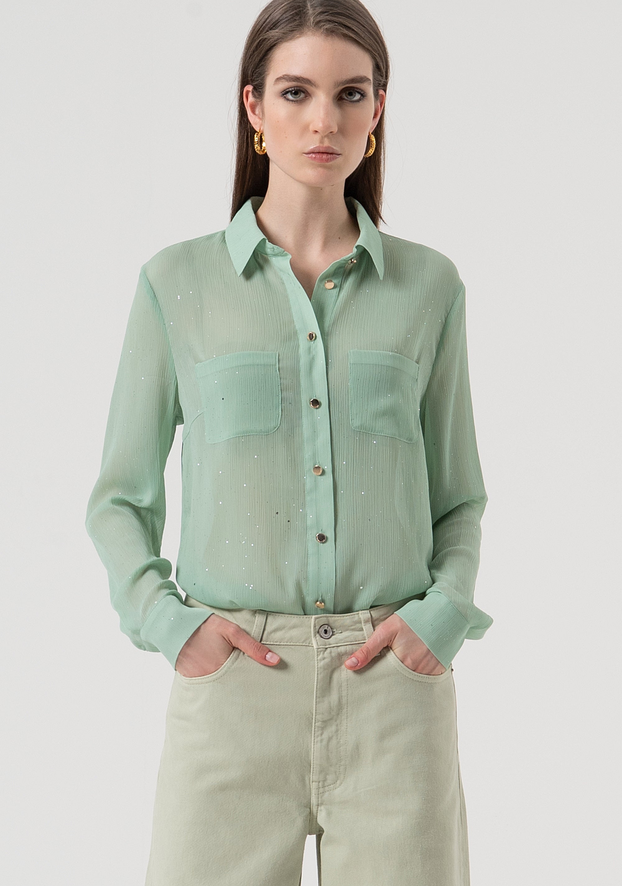 Shirt regular fit with strass Fracomina FR25WT6033W412M8-B08-1