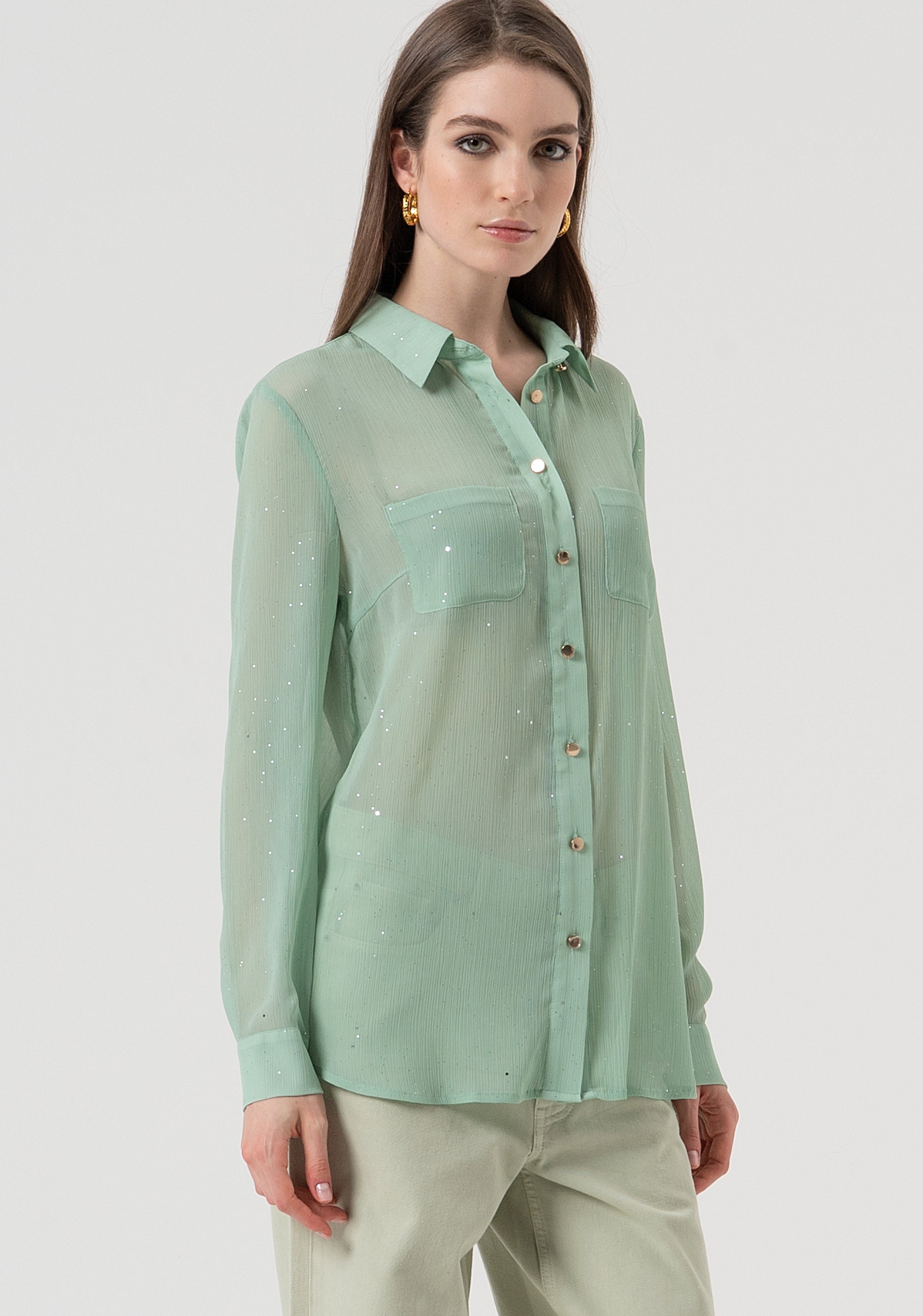 Shirt regular fit with strass Fracomina FR25WT6033W412M8-B08-3