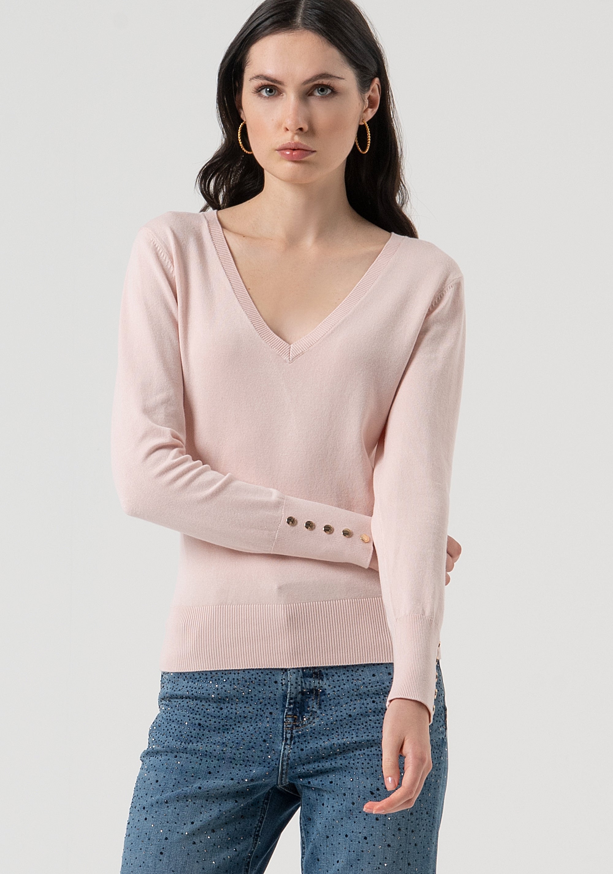 Knitwear regular fit with V-neck drop Fracomina FR25WT7002K42101-Q93-1_e1c08527-64dc-4f82-bbcb-315e75bd7a05