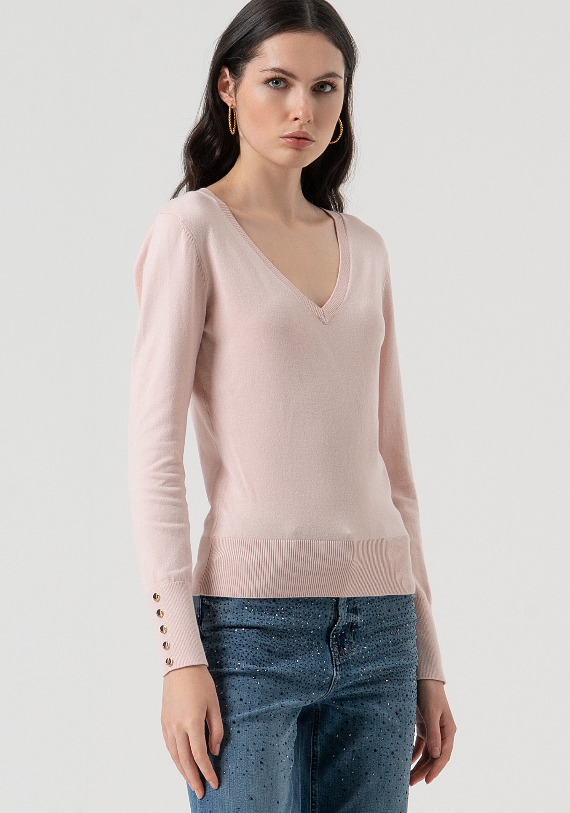 Knitwear regular fit with V-neck drop Fracomina FR25WT7002K42101-Q93-3