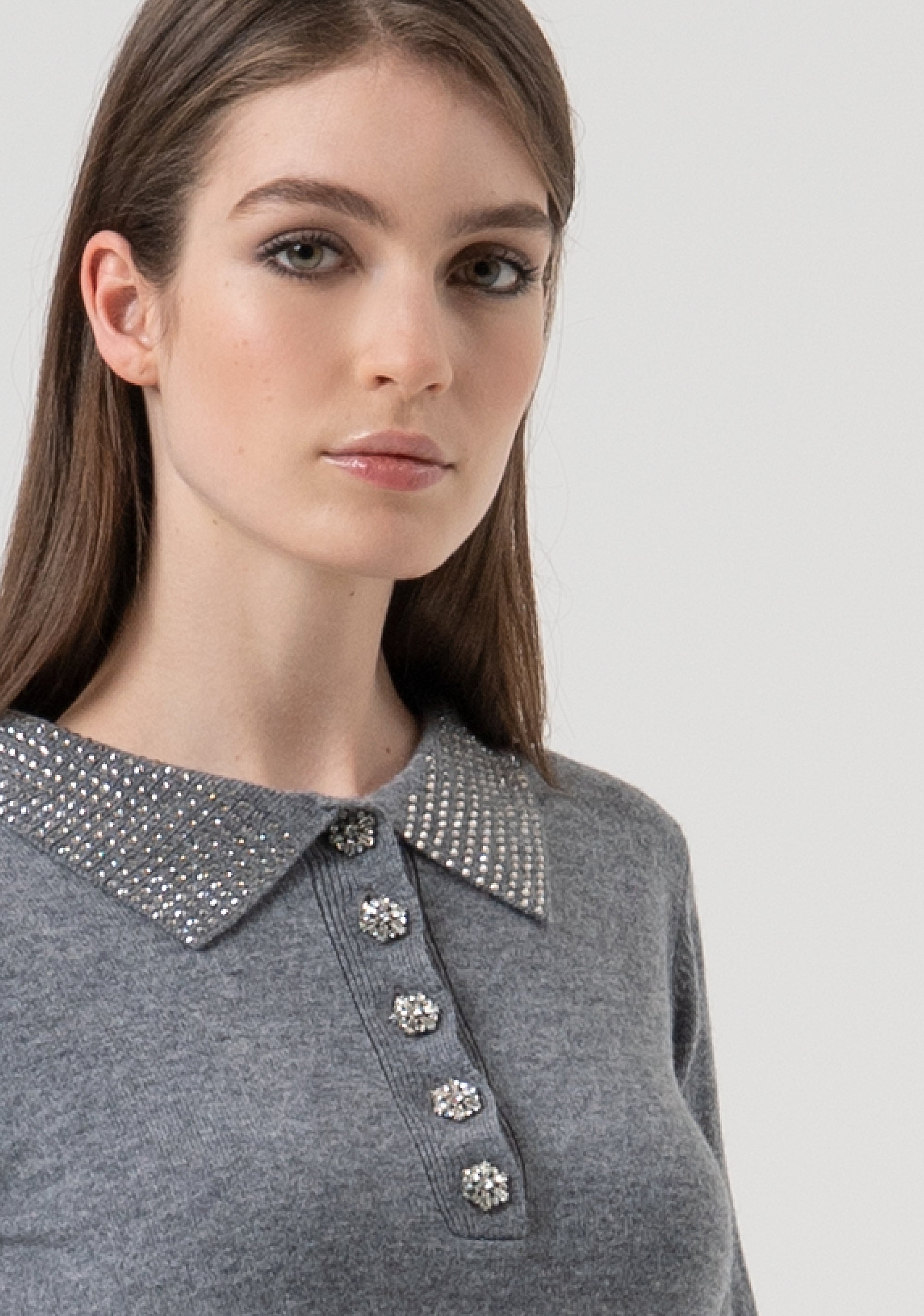 Knitted polo regular fit made in wool and cachemire Fracomina FR25WT7005K53201-159-2