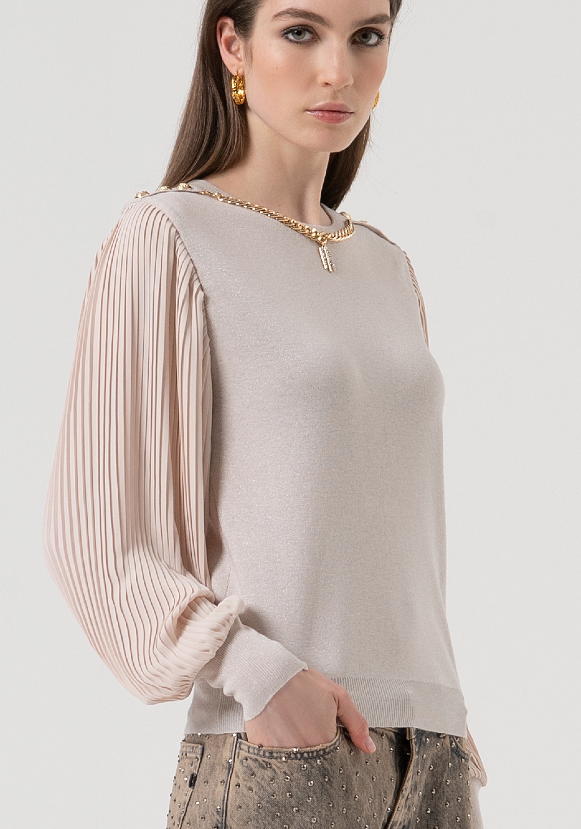 Knitwear regular fit made in wool and lurex Fracomina FR25WT7027K459Q7-524-3