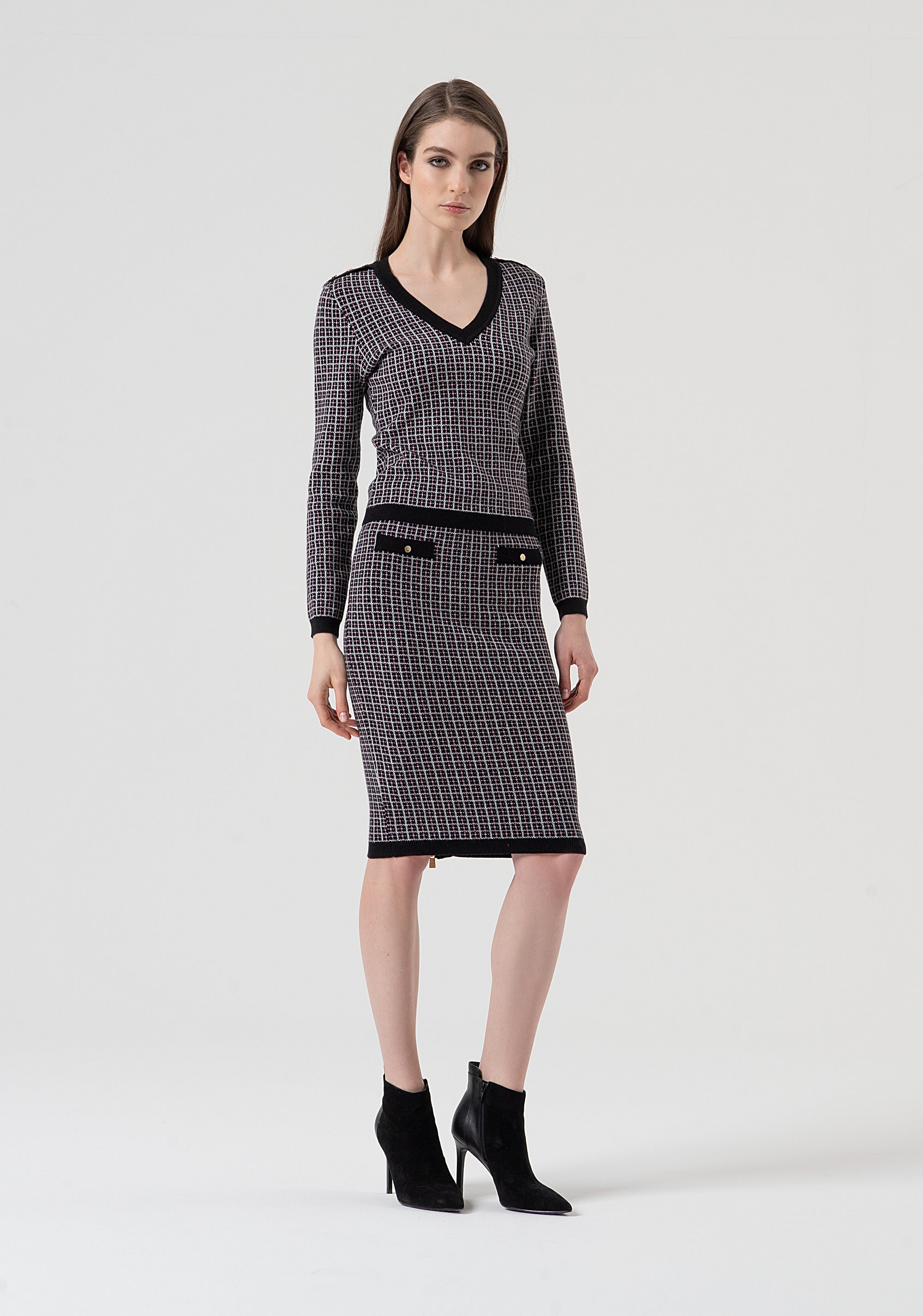 Knitwear slim fit with geometric jacquard effect Fracomina FR25WT7038K503F8-053-2