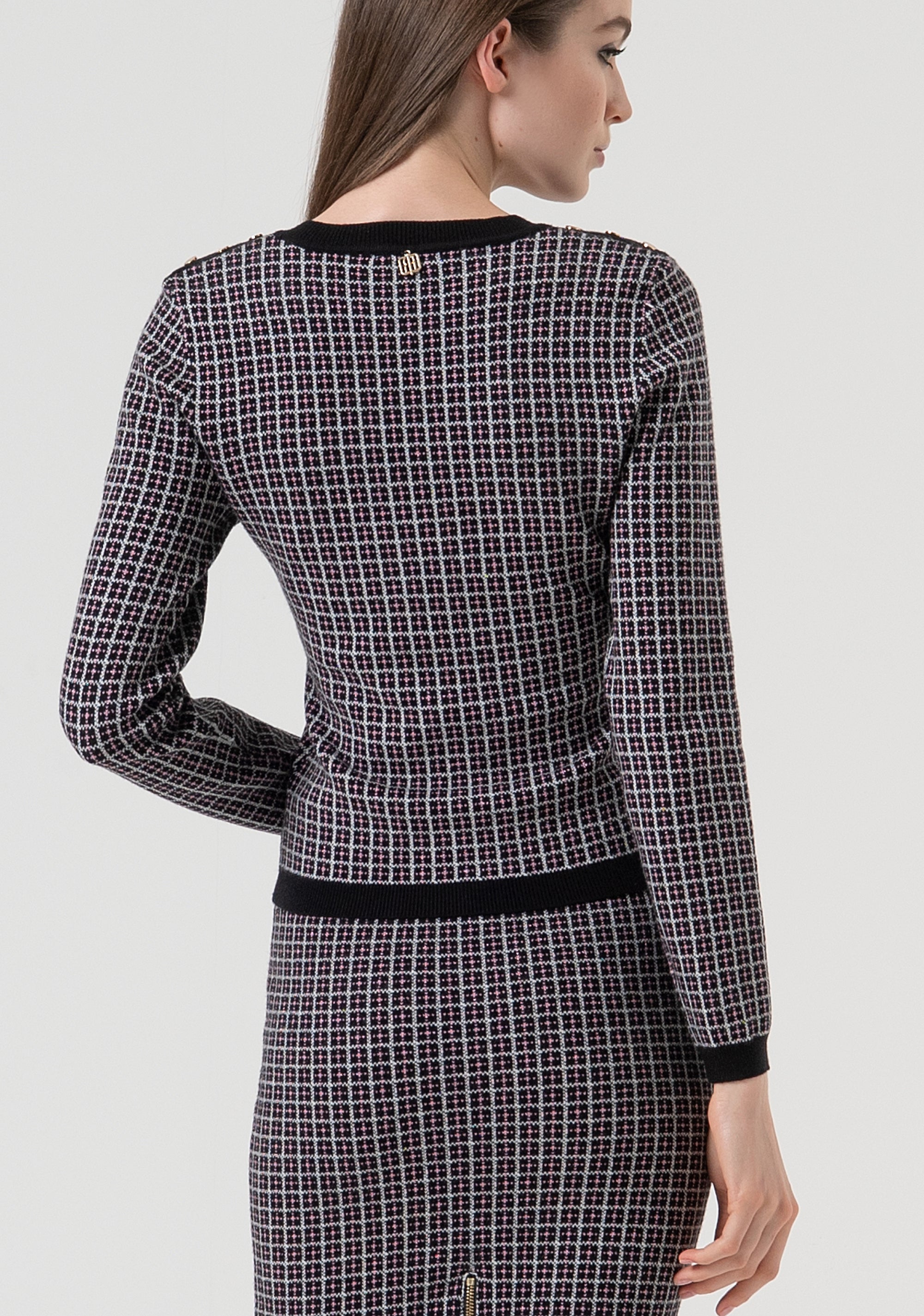 Knitwear slim fit with geometric jacquard effect Fracomina FR25WT7038K503F8-053-4