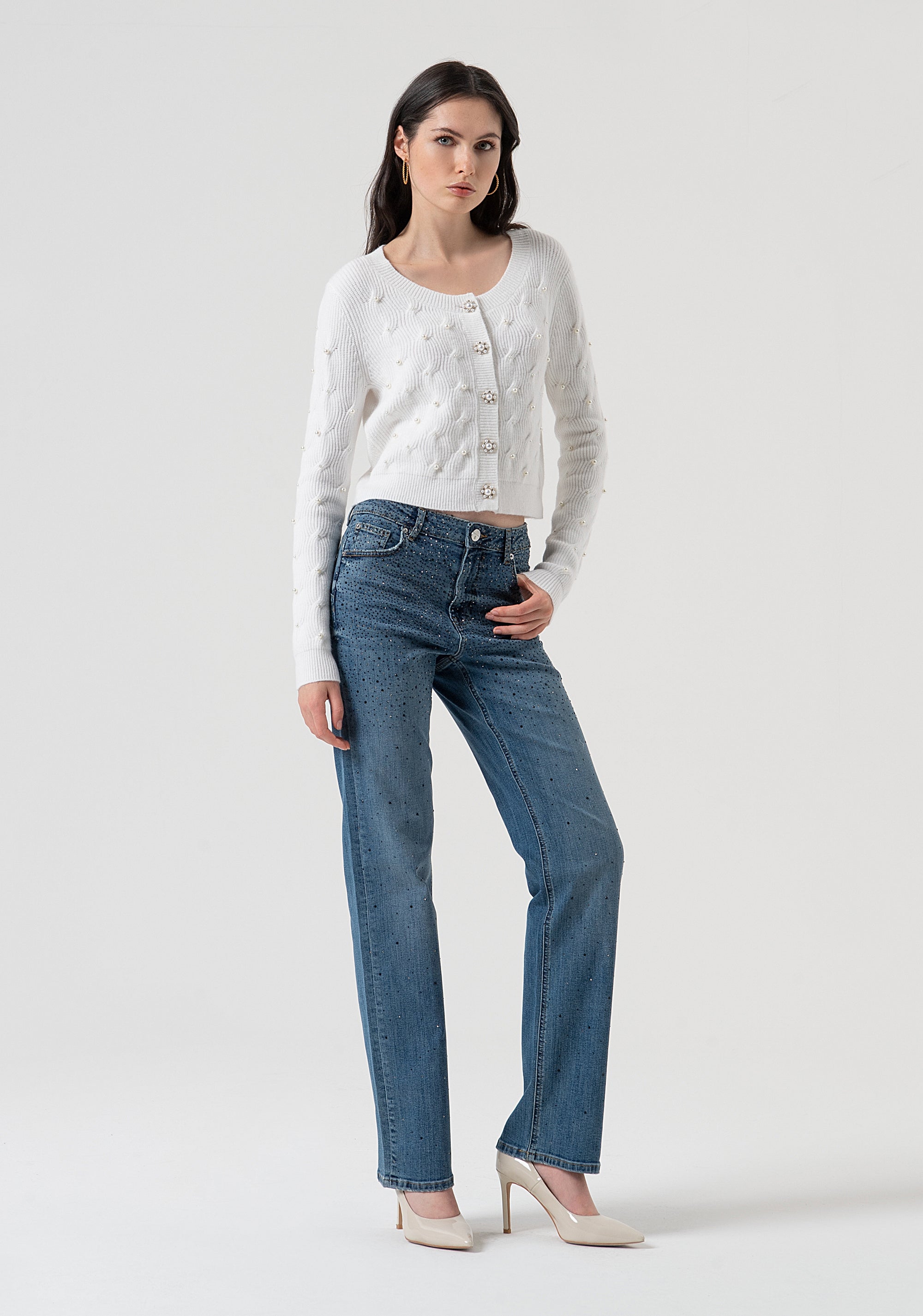 Cardigan regular fit with plaits Fracomina FR25WT8021K502R9-108-4