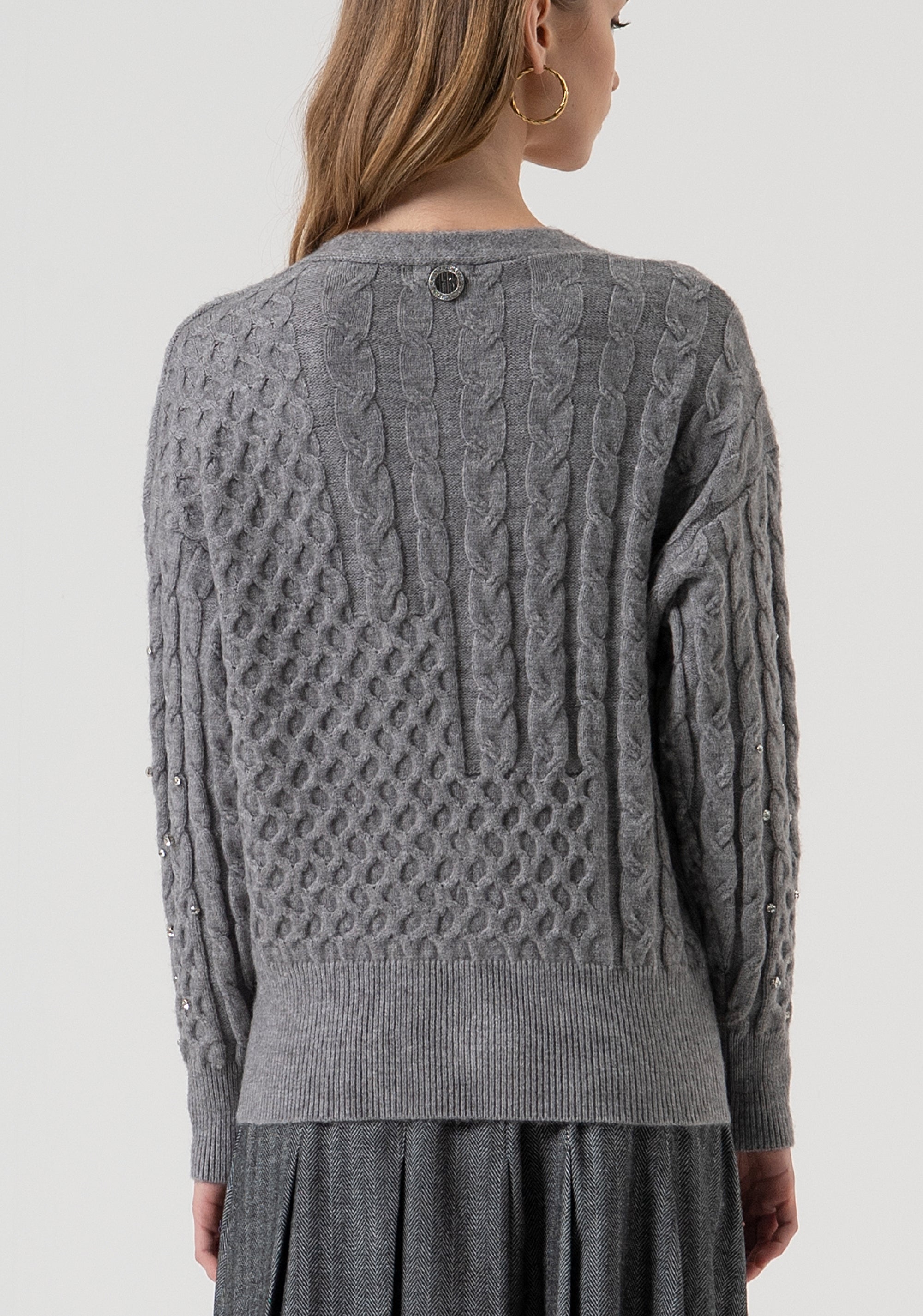 Cardigan regular fit with plaits Fracomina FR25WT8022K47101-159-3