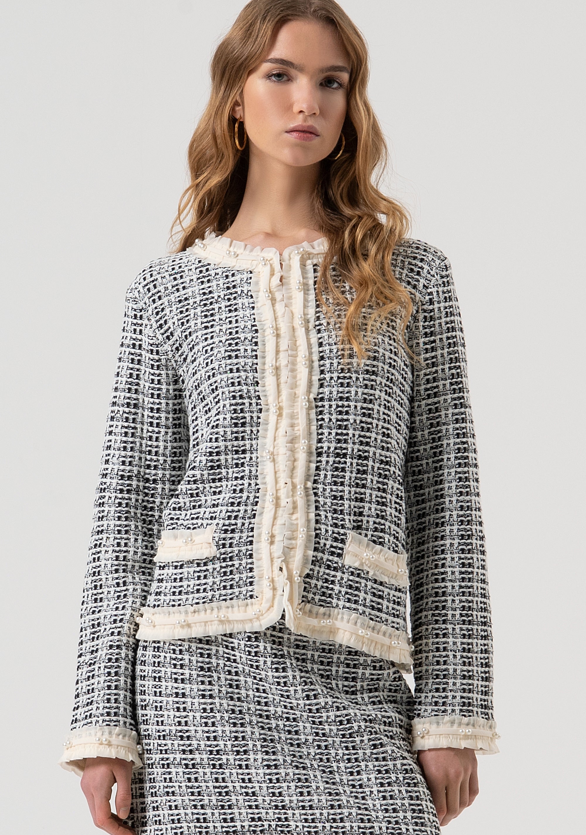 Cardigan regular fit with trimmings and pearls Fracomina FR25WT8028K51601-054-1