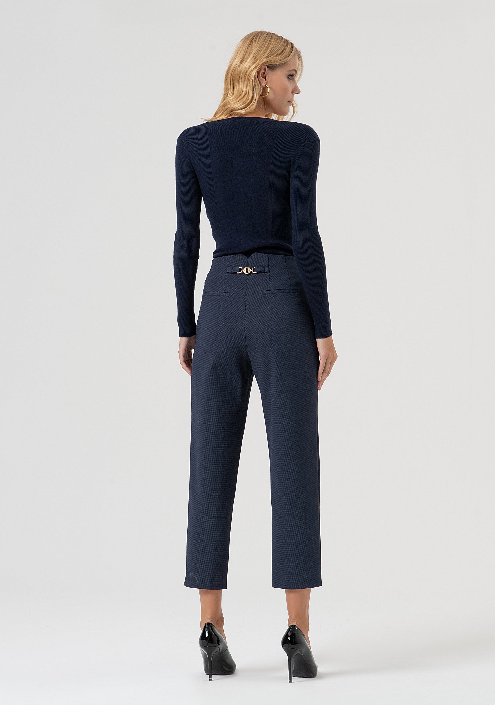 Pant slim fit with square pattern Fracomina FR25WV1009W72701-117-4