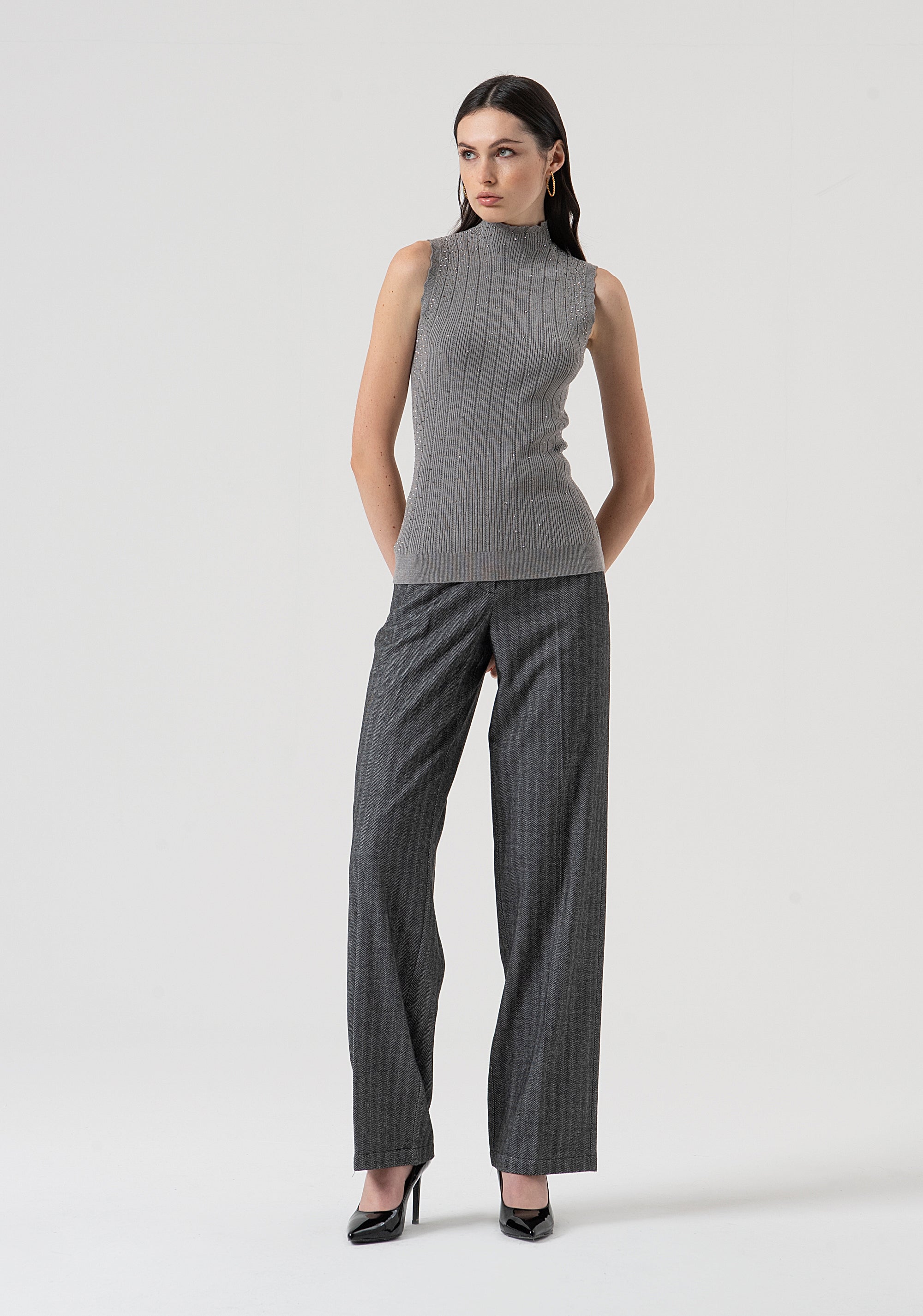 Pant regular fit with herringbone pattern Fracomina FR25WV2004W492W5-159