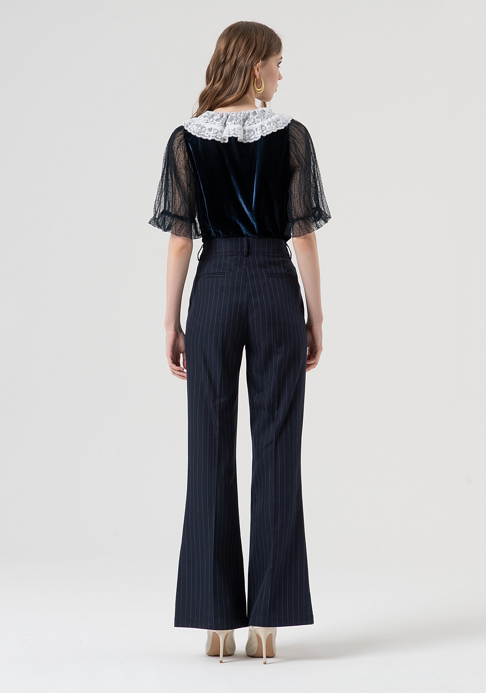 Pant flare with pinstriped pattern Fracomina FR25WV2005W813D4-117-4