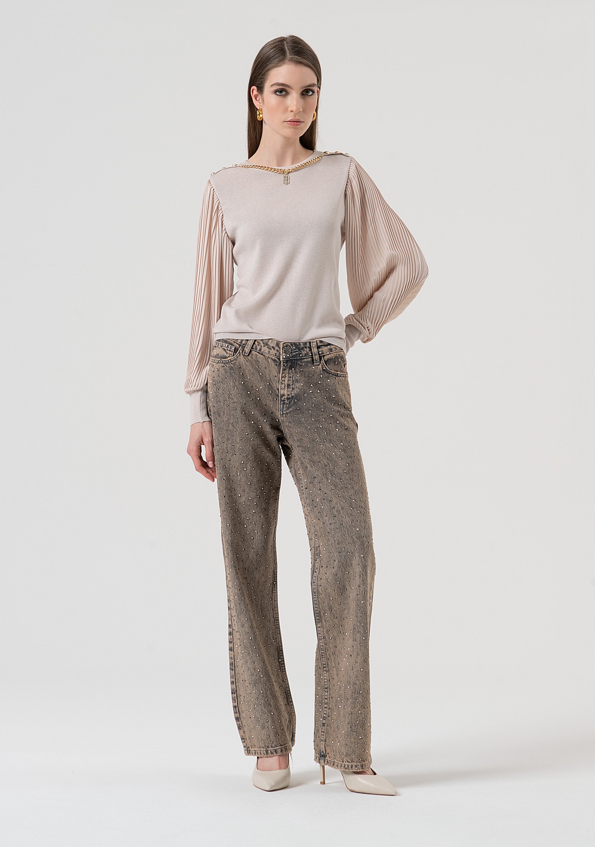 Jeans flare with dirty wash Fracomina FR25WV2014D419R9-357-1