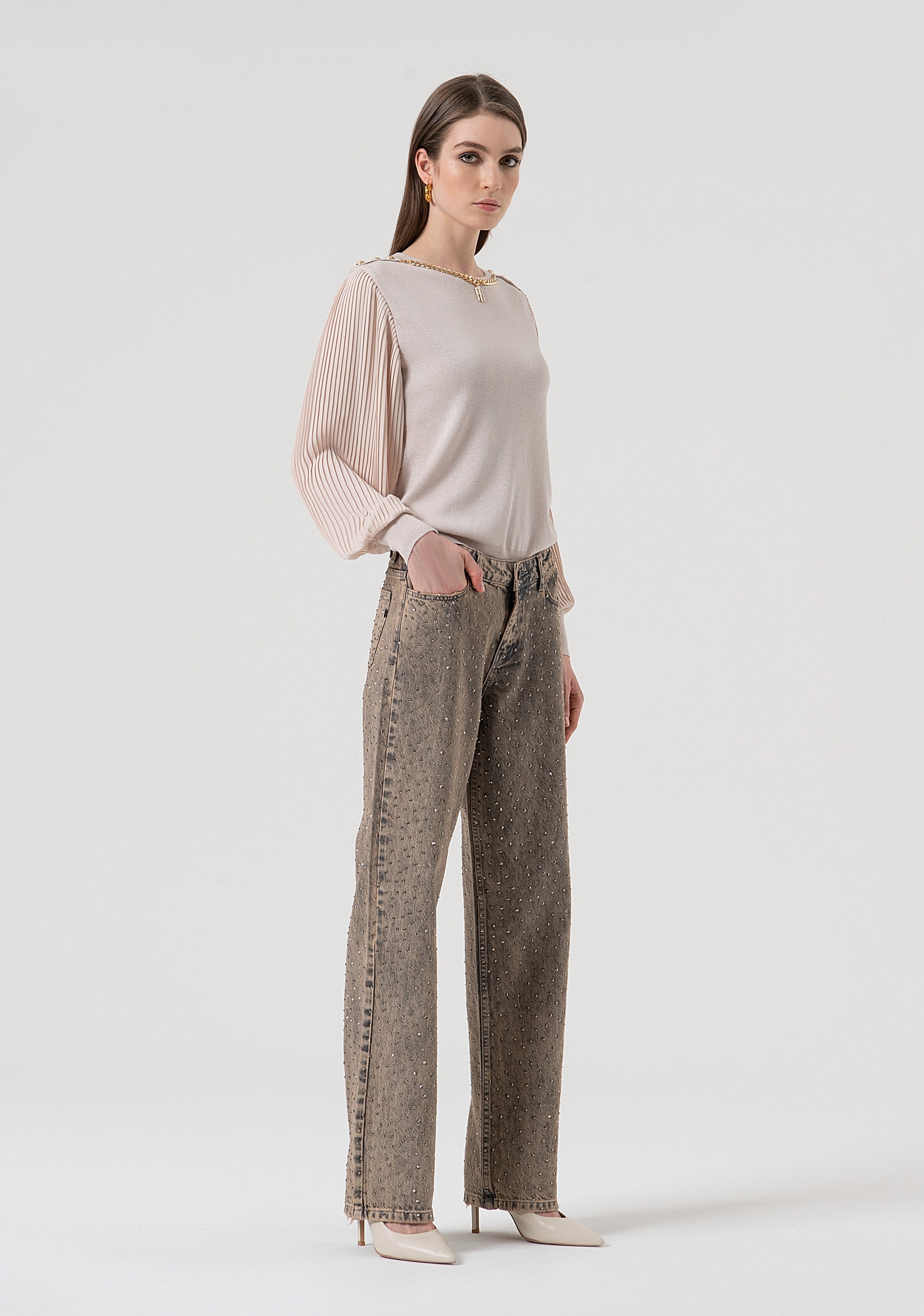 Jeans flare with dirty wash Fracomina FR25WV2014D419R9-357-3