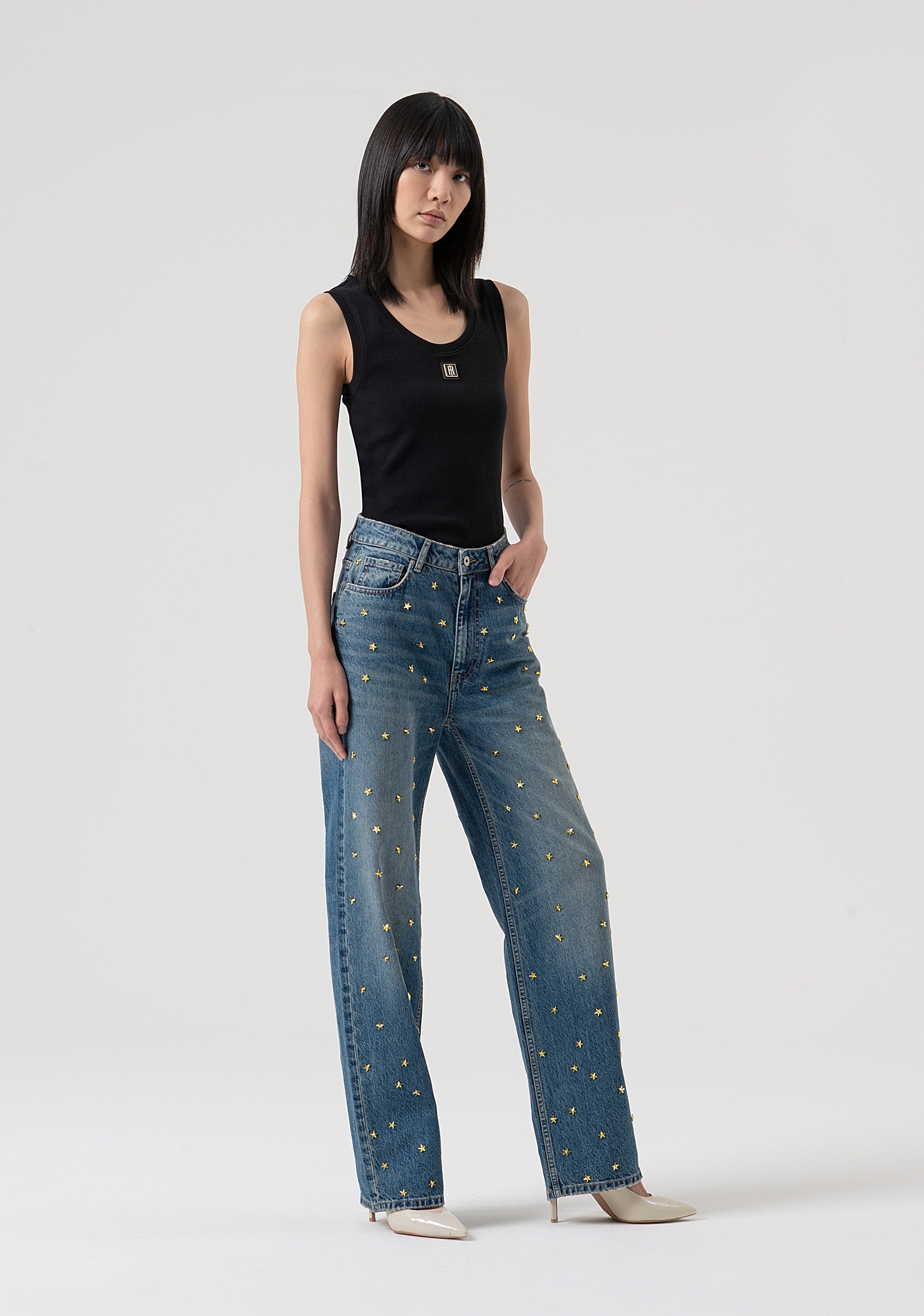Jeans flare made in denim with middle wash Fracomina FR25WV2021D419R9-337-1