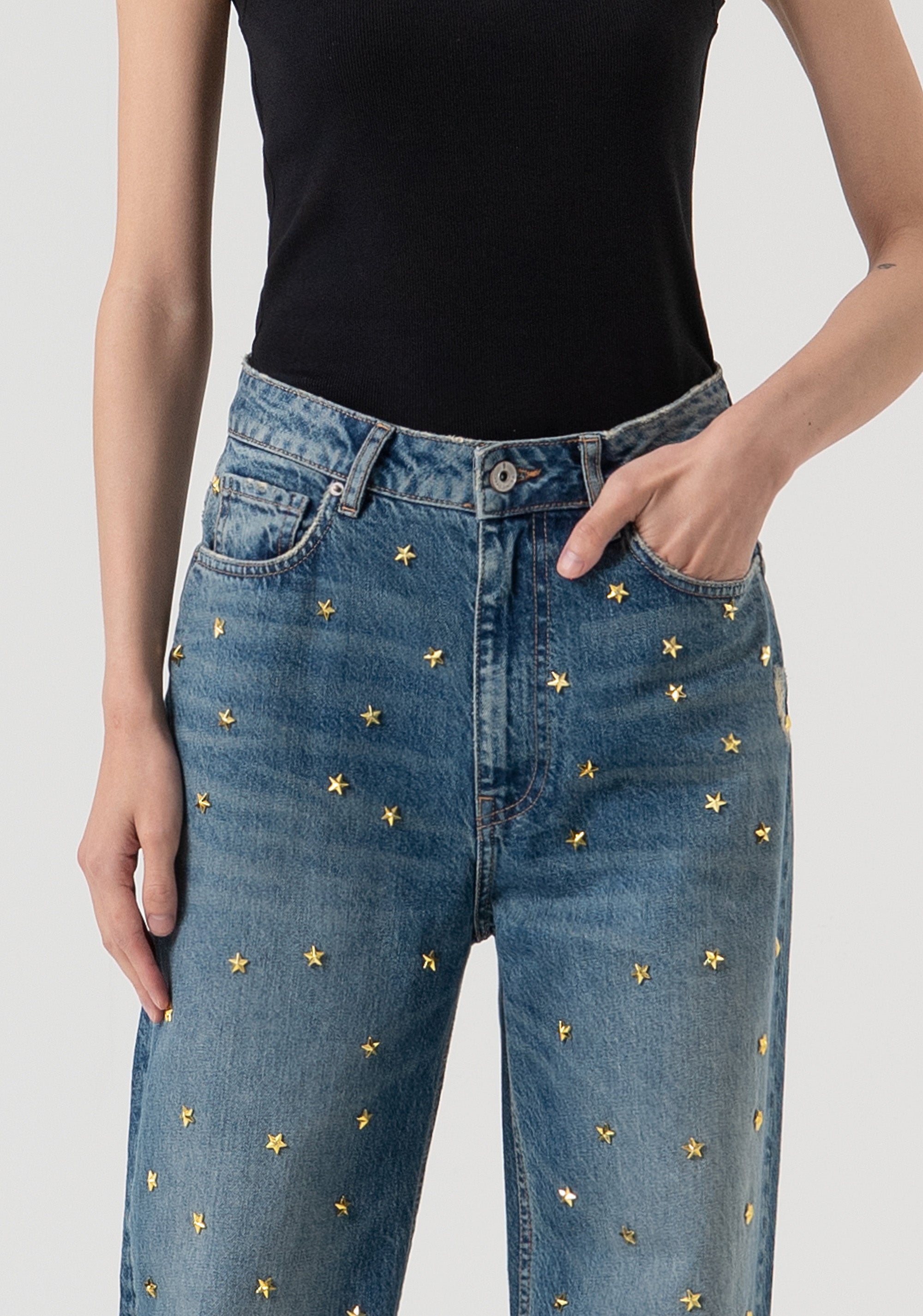 Jeans flare made in denim with middle wash Fracomina FR25WV2021D419R9-337-2