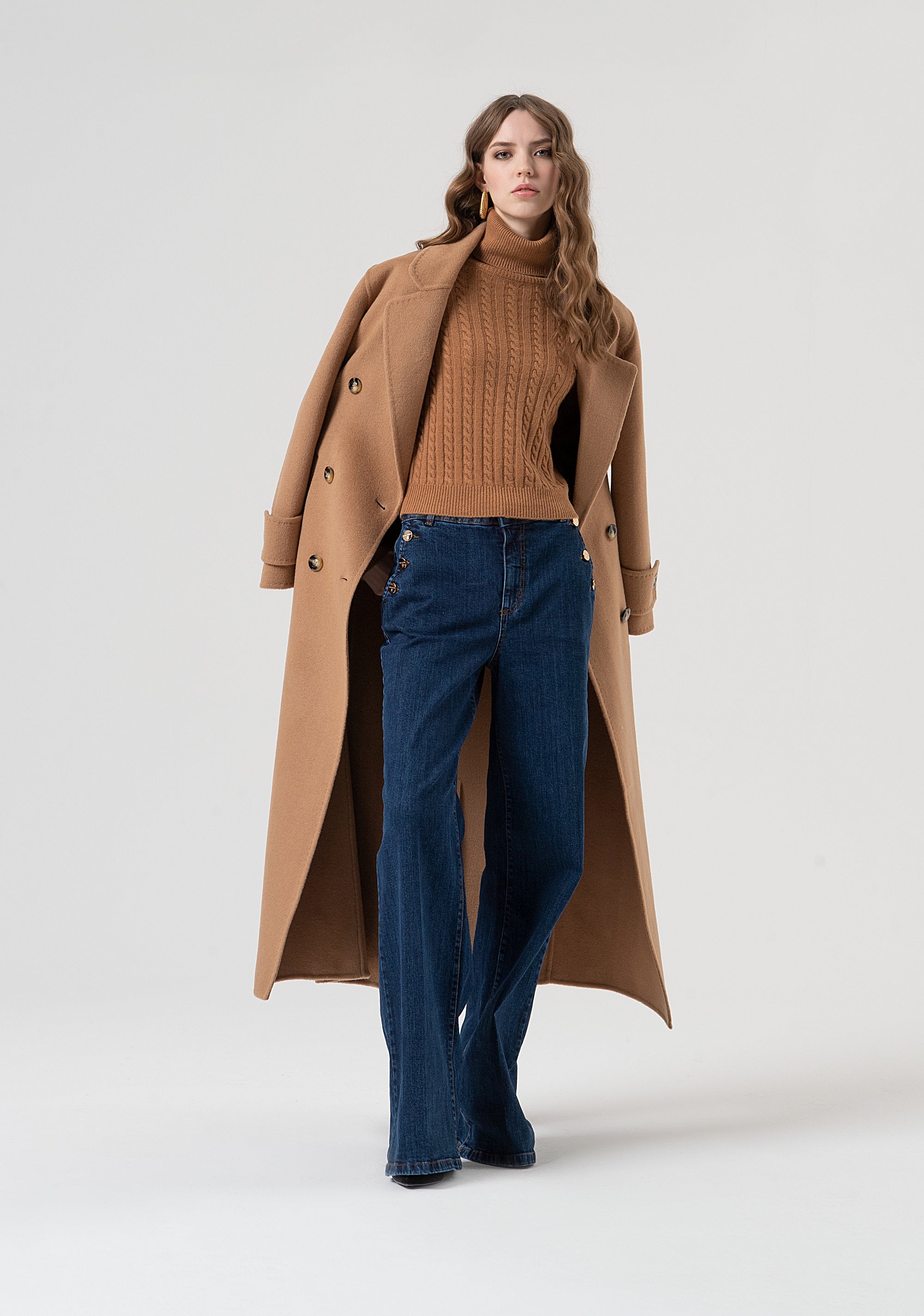 Pant flare made in denim with dark wash Fracomina FR25WV2025D45002-987-5